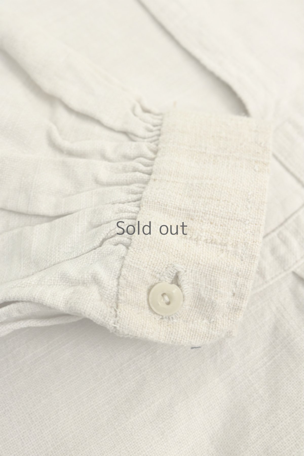 画像5: 【フランス】２０世紀初頭のアンティークリネン　スモックロングシャツ（白色） (5)