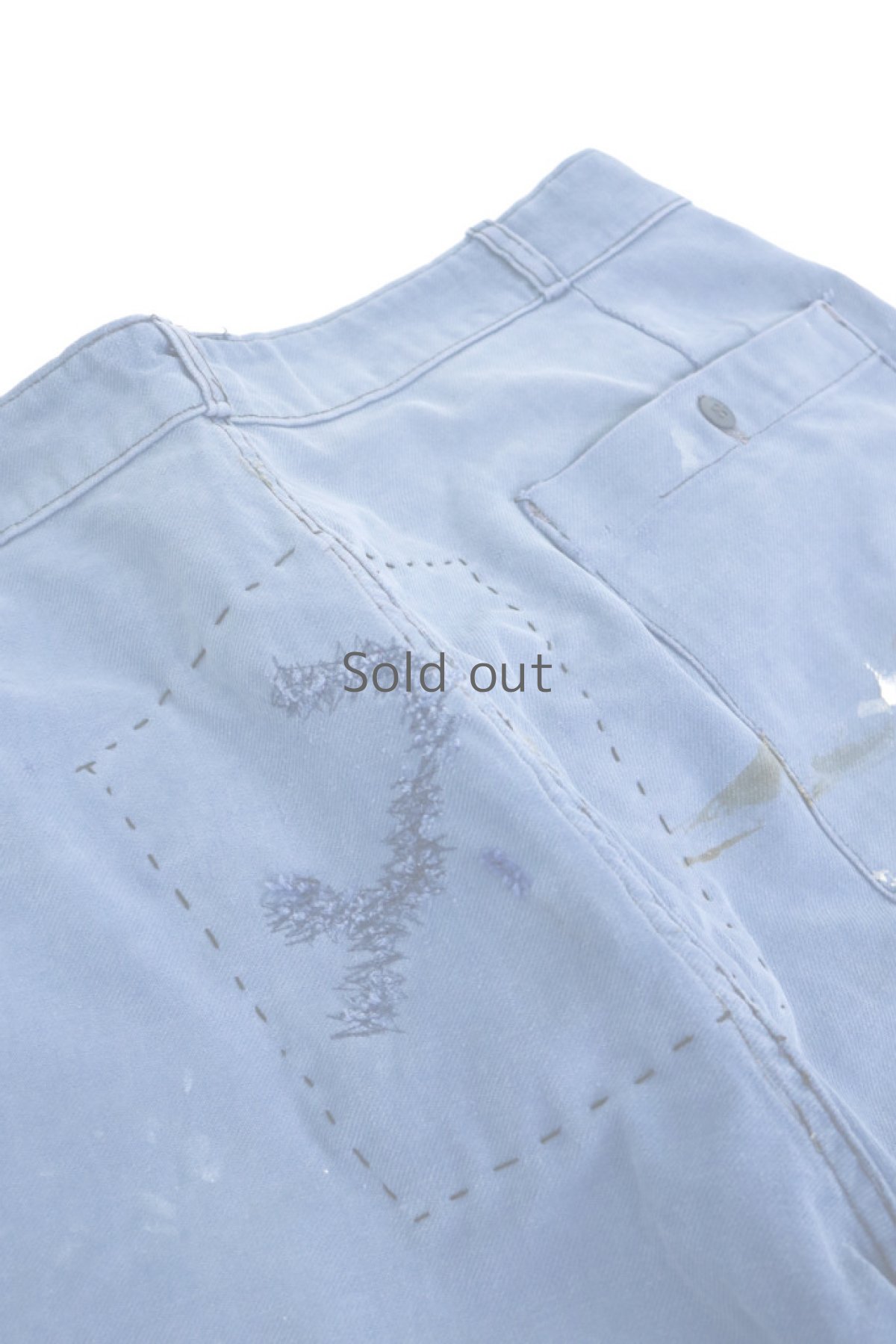 画像8: 【MITSUGU SASAKI】ビンテージ×リメイク　パッチワーク　ワークパンツ(ペンキ汚れ） (8)