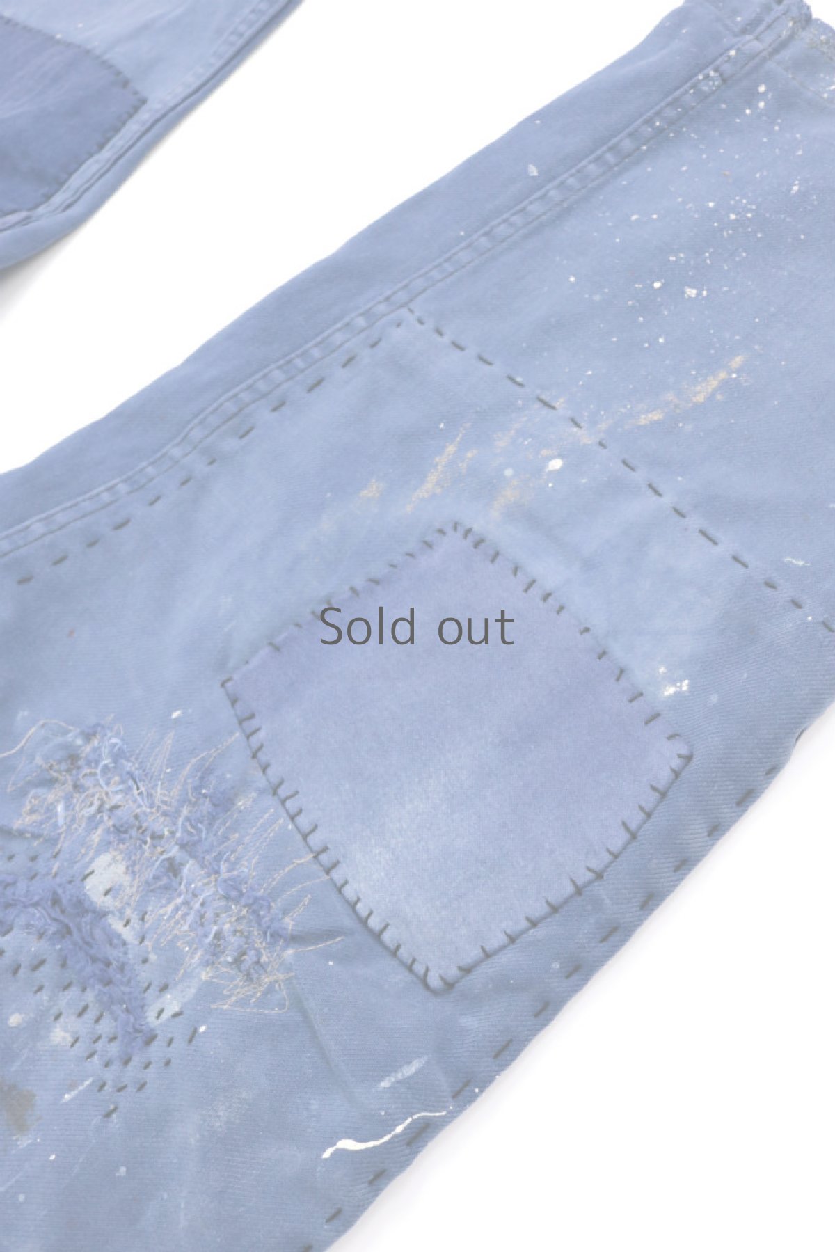 画像4: 【MITSUGU SASAKI】ビンテージ×リメイク　パッチワーク　ワークパンツ(ペンキ汚れ） (4)