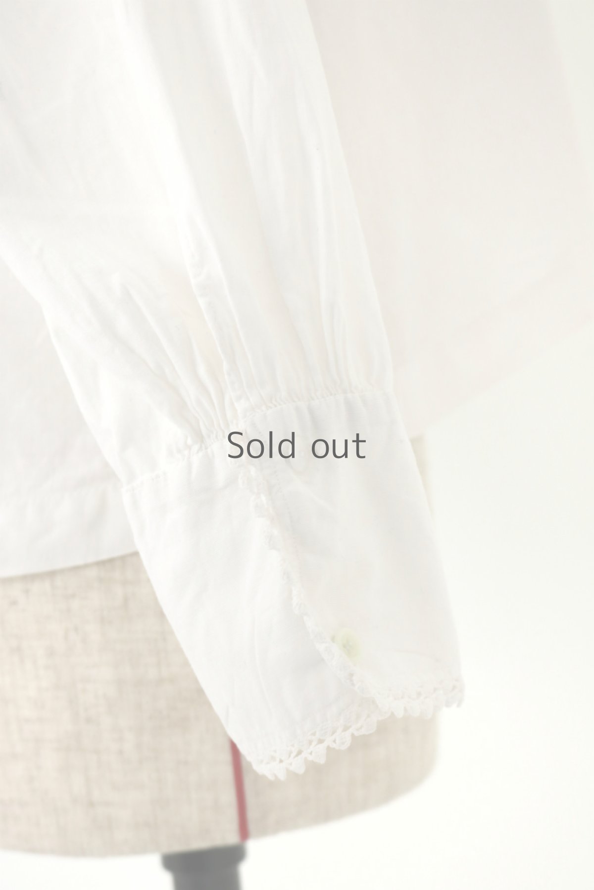 画像12: 【フランス】アンティークコットン　スタンドカラー　クラシックレースブラウス(白) (12)