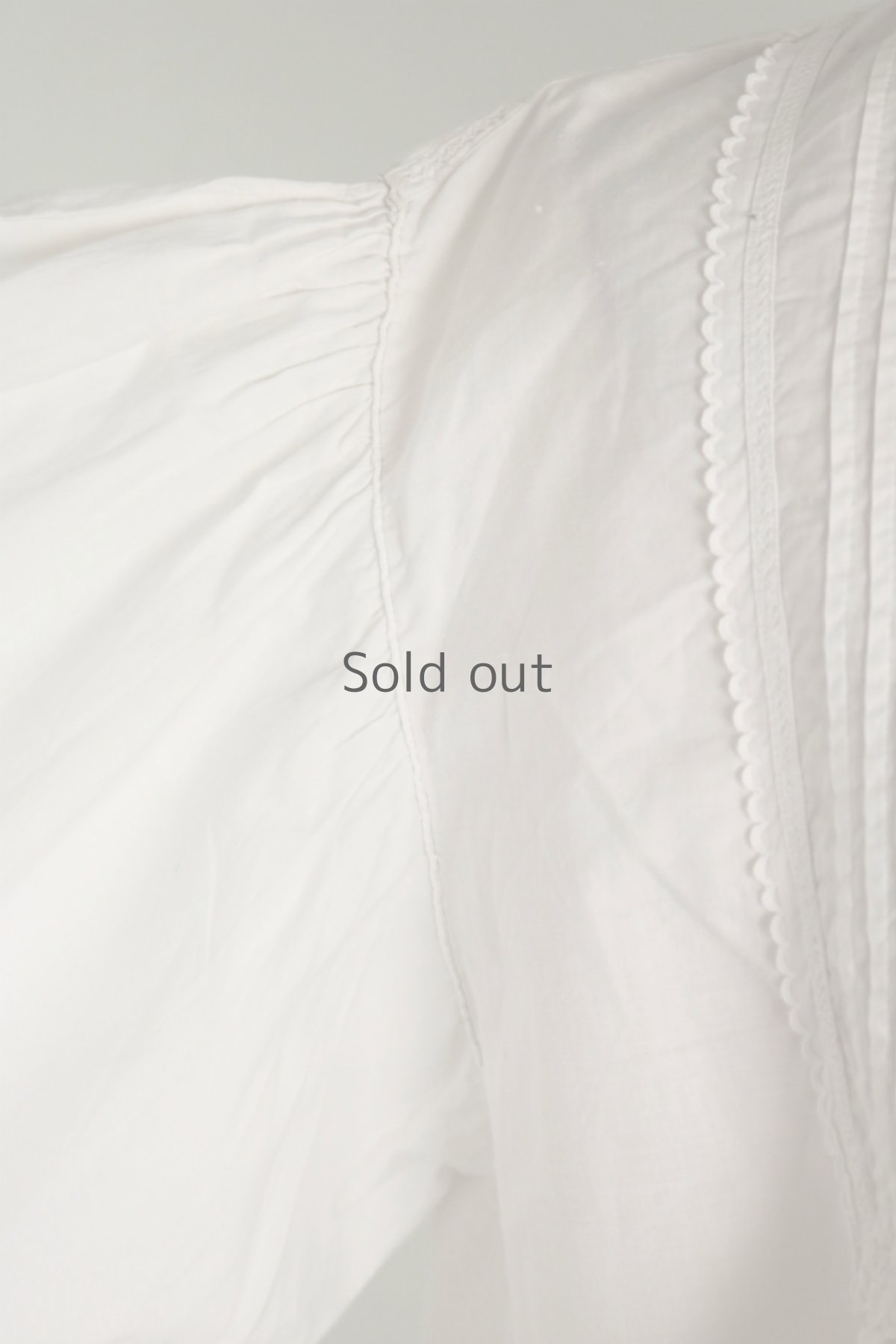 画像6: 【フランス】アンティークコットン　ボリュームスリーブ　クラシックブラウス(白) (6)