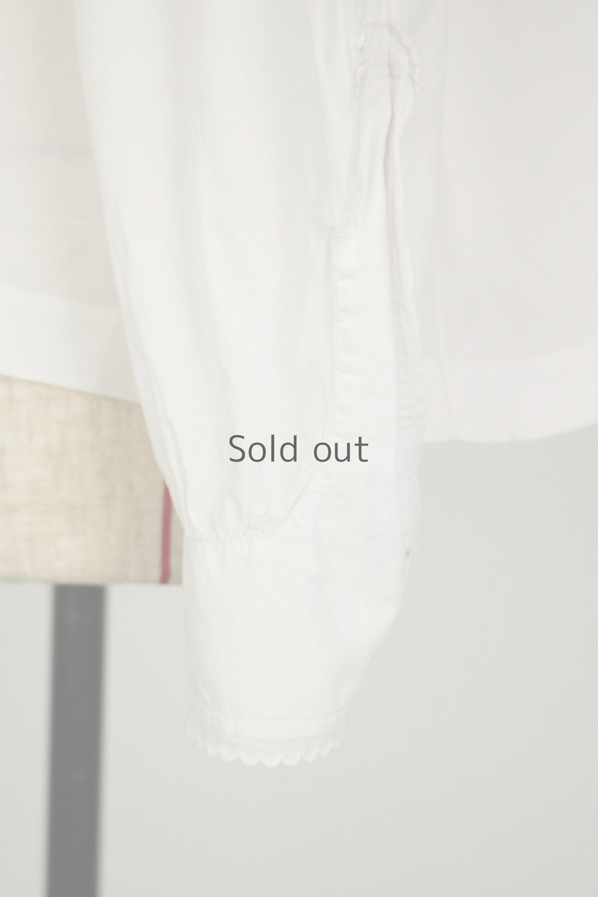 画像7: 【フランス】アンティークコットン　ボリュームスリーブ　クラシックブラウス(白) (7)