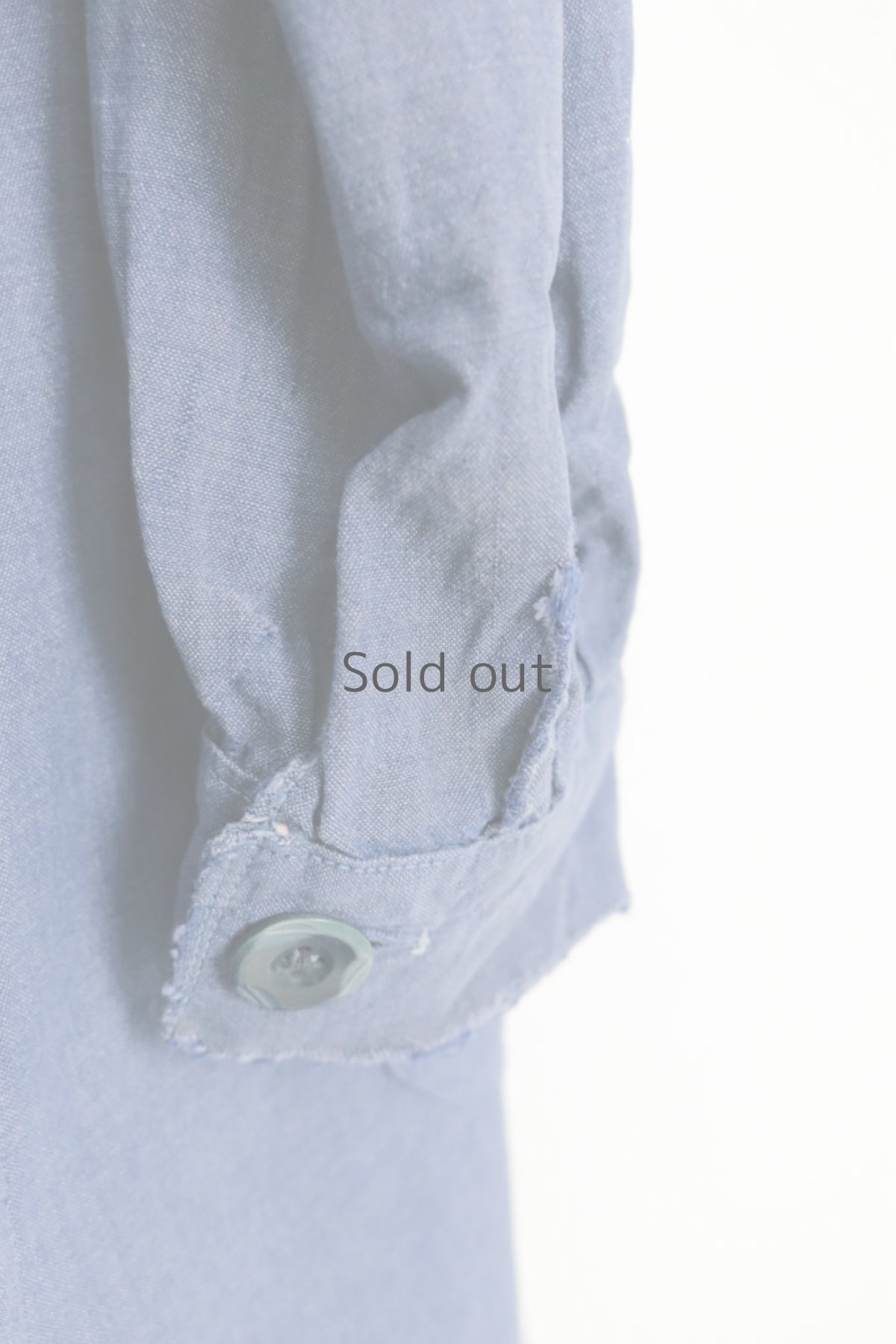 画像10: 【フランス】1950年代頃 シャンブレーコットン　ワークドレス（ブルーグレー） (10)