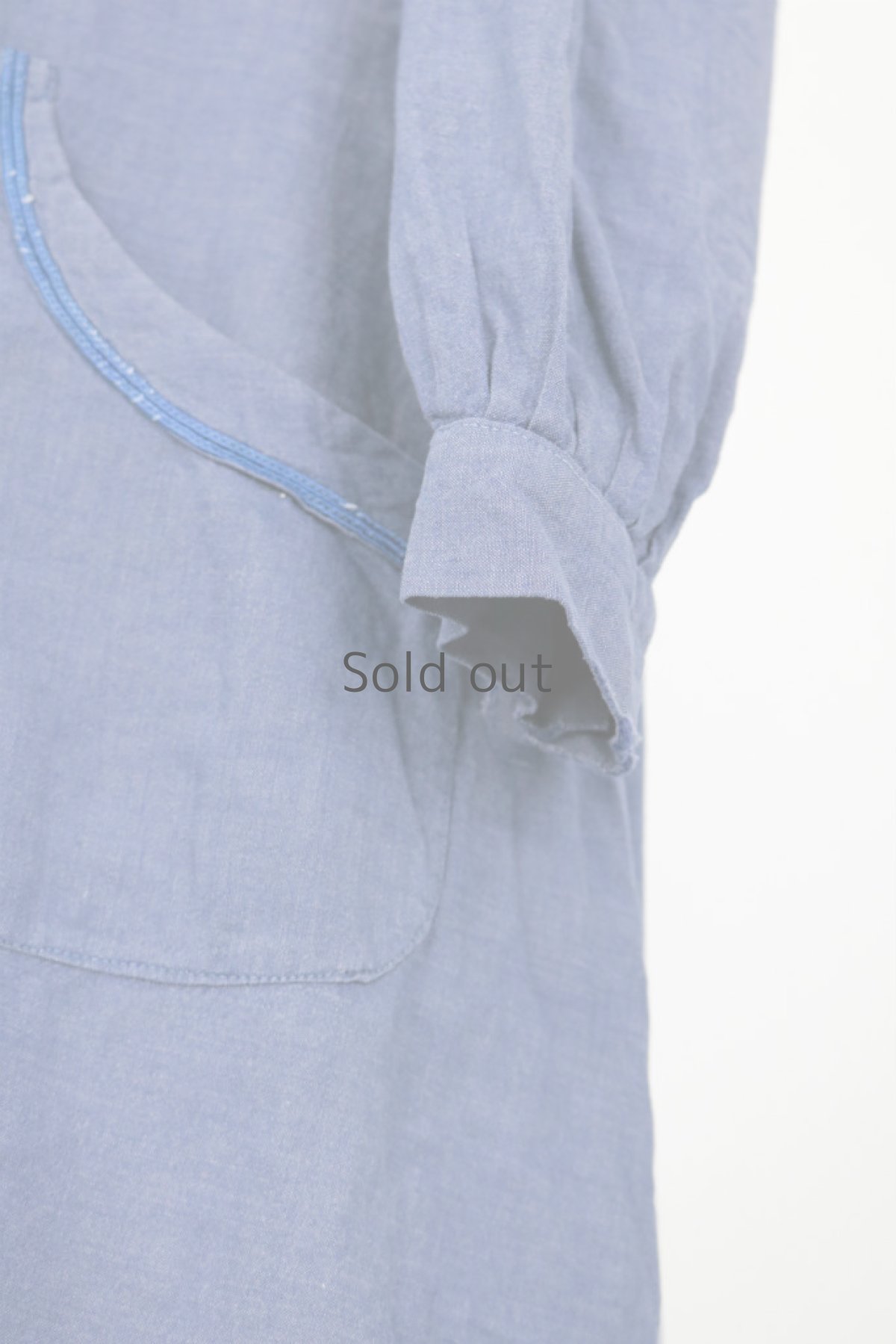 画像6: 【フランス】1950年代頃 シャンブレーコットン　ワークドレス（ブルーグレー） (6)