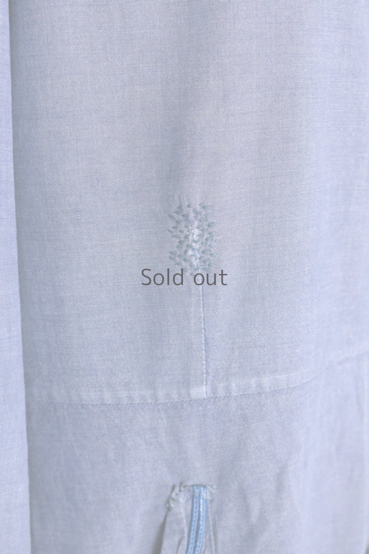 画像4: 【フランス】1950年代頃 シャンブレーコットン　ワークドレス（ブルーグレー） (4)