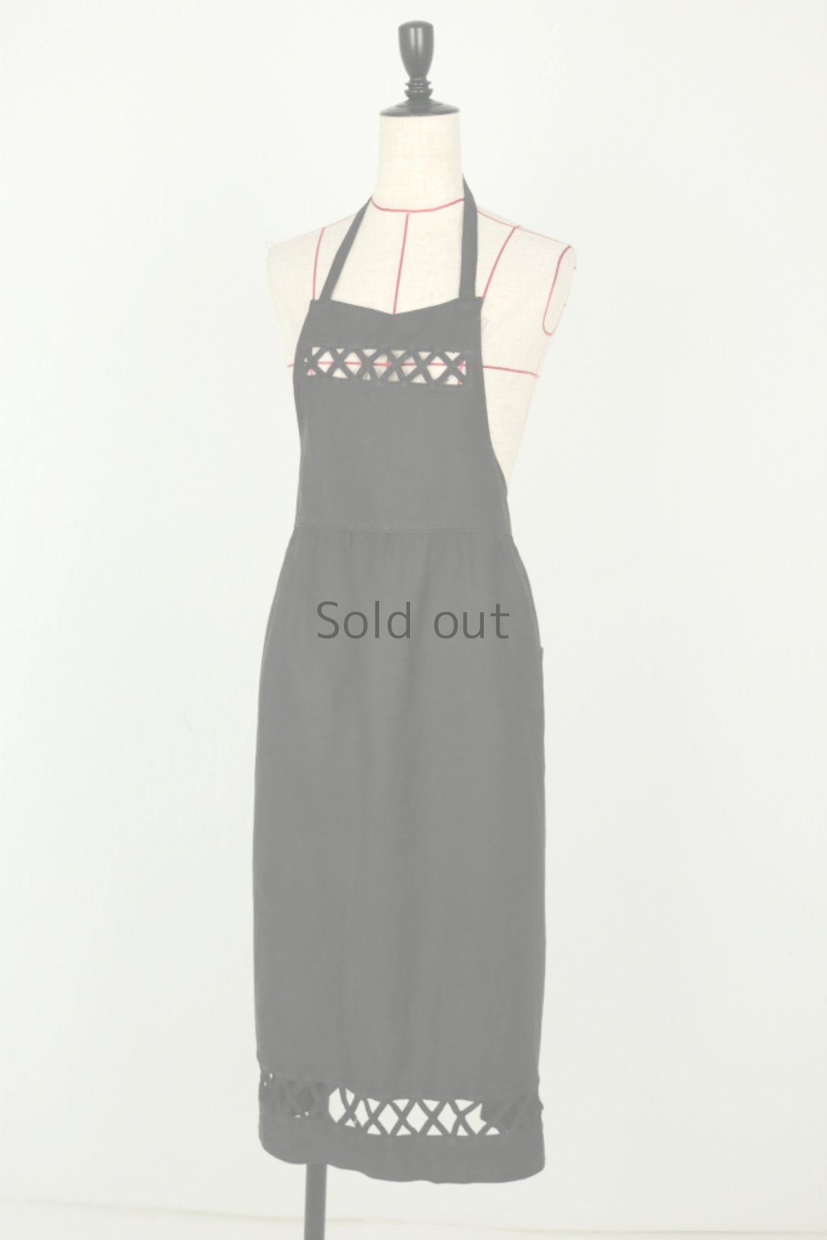 画像7: 【フランス】1940年代頃のブラックコットン　ワークエプロン (7)