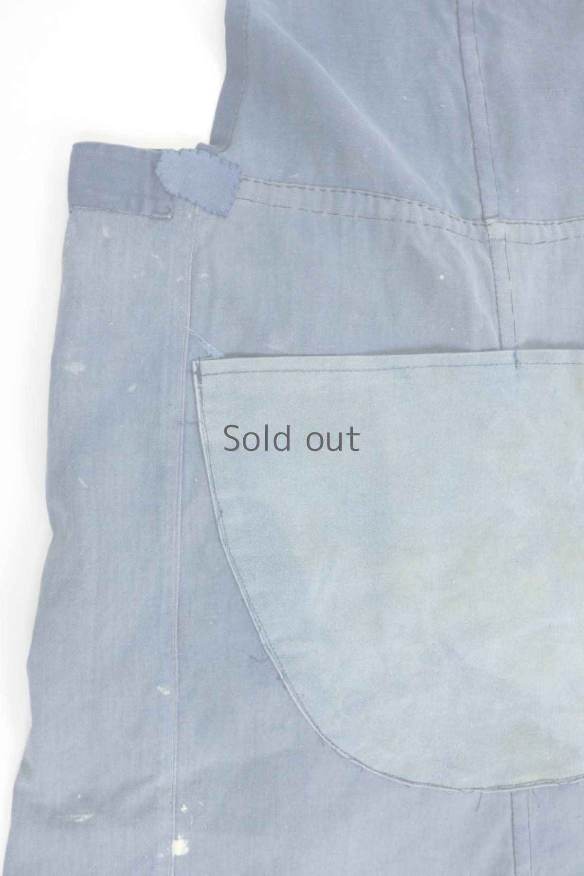 画像3: 【フランス】1950年代の手作りされたブルーワークエプロン (3)