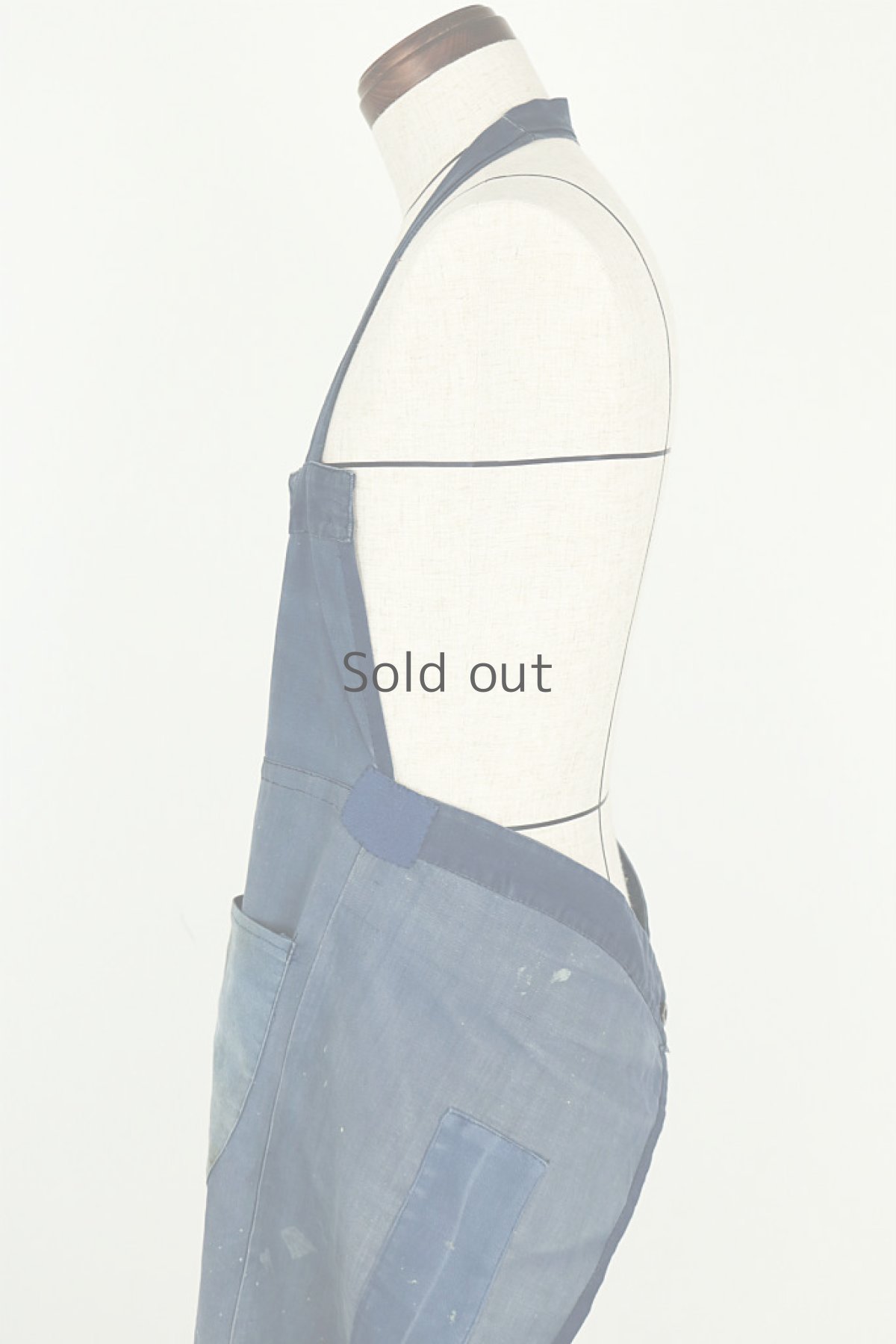 画像14: 【フランス】1950年代の手作りされたブルーワークエプロン (14)