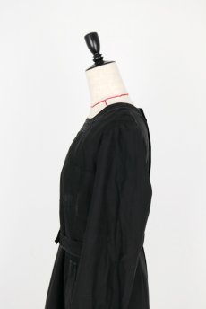 画像6: 【フランス】1940年代頃 後ろボタン　ブラックワークドレス（割烹着スタイル） (6)