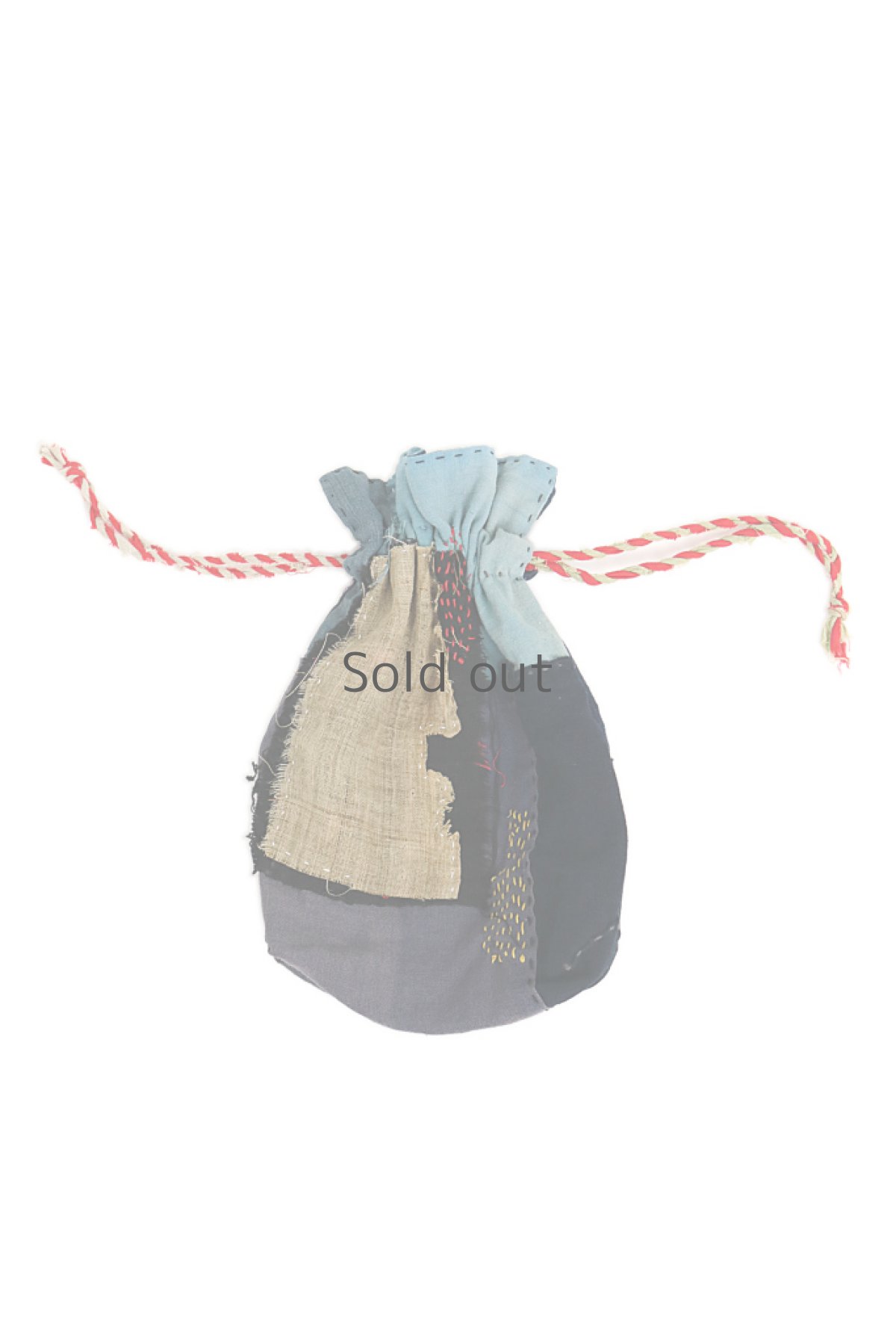 画像2: 【ササキチホ】古布　フリンジ　パッチワーク巾着 (2)