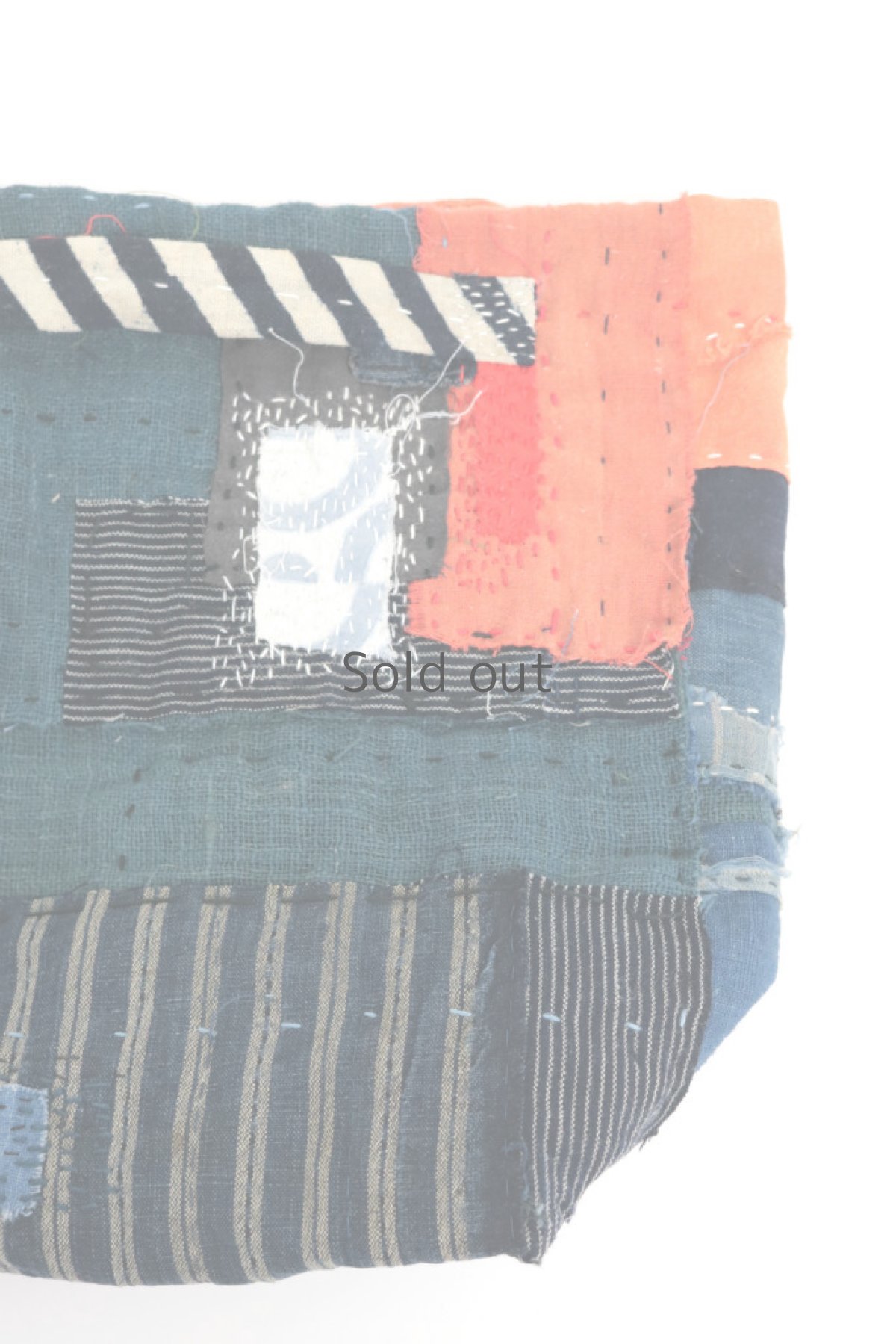 画像4: 【ササキチホ】藍染古布　手持ちのパッチワークバッグ（中くらい） (4)