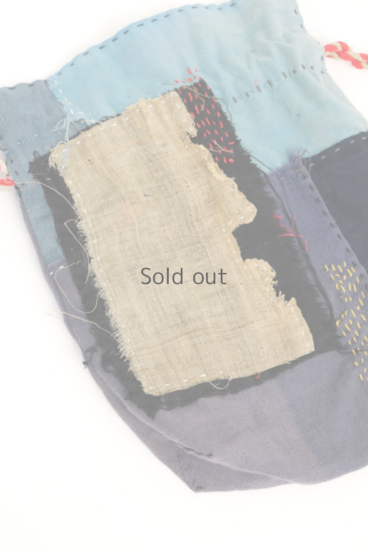 画像4: 【ササキチホ】古布　フリンジ　パッチワーク巾着 (4)