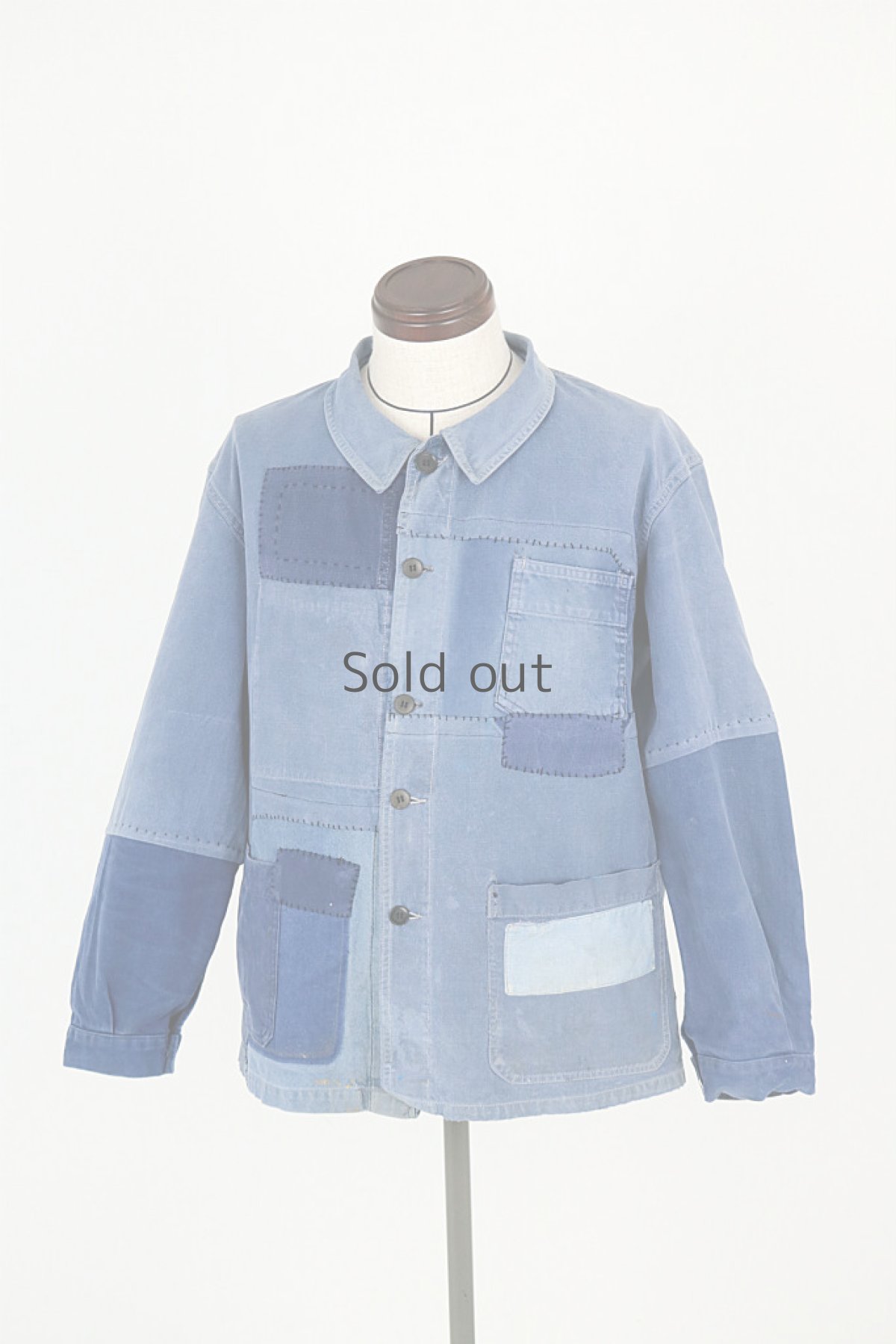 画像10: 【MITSUGU SASAKI】ビンテージリメイク　パッチワーク　コットンツイルワークジャケット（フランス） (10)