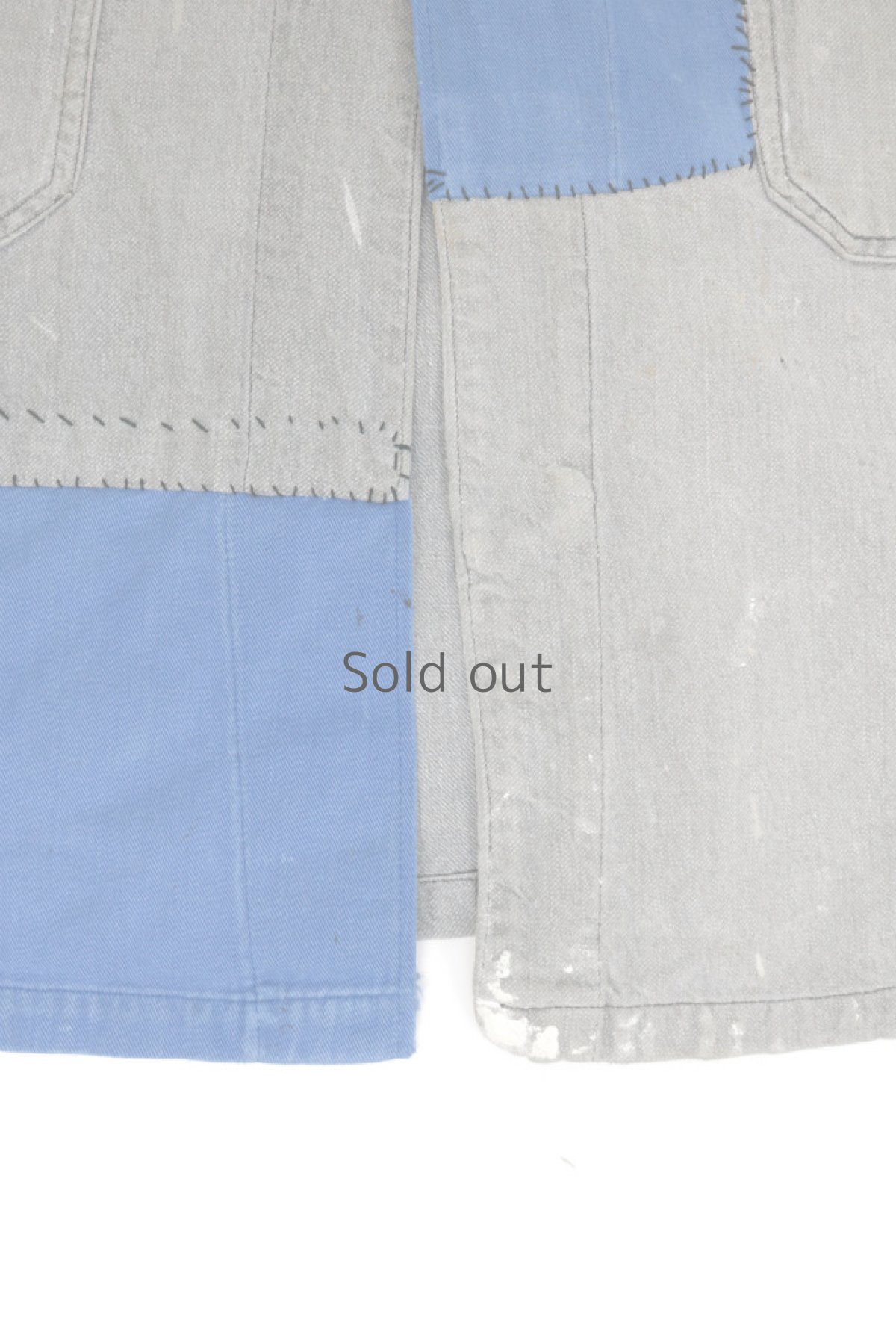 画像9: 【MITSUGU SASAKI】ビンテージリメイク　ブルーパッチワーク　黒シャンアトリエコート（VETRA） (9)