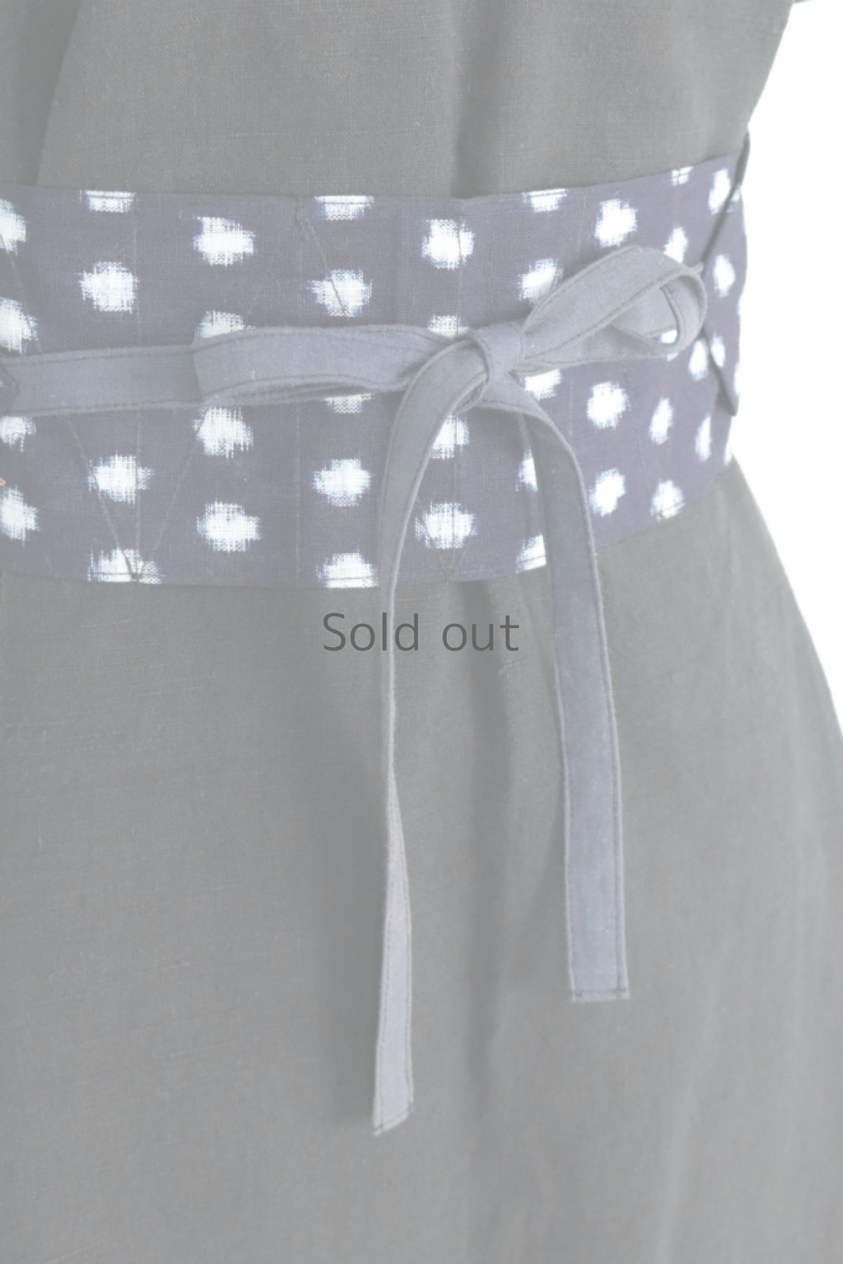 画像5: 【ササキチホ】藍染古布　ウエストマーク　帯ベルト（ゆきんこ絣） (5)