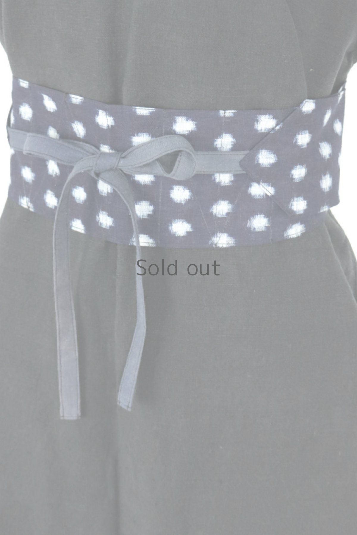 画像6: 【ササキチホ】藍染古布　ウエストマーク　帯ベルト（ゆきんこ絣） (6)