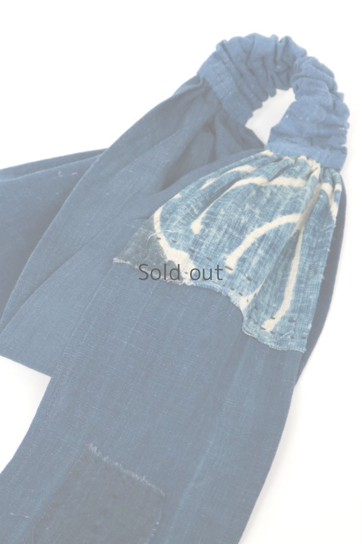 画像3: 【ササキチホ】藍染古布　ターバンヘアバン（濃藍と藍/2トーン） (3)