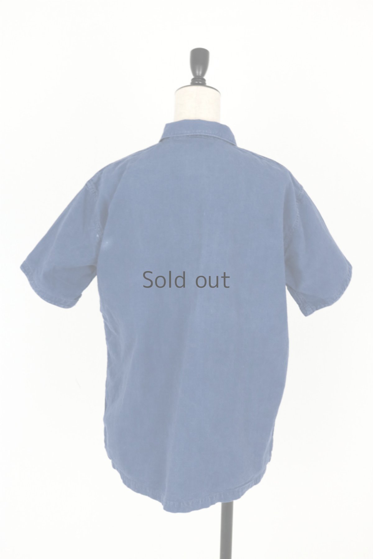 画像8: 【フランス】1950年代頃のブルーコットン　半袖ワークシャツ (8)