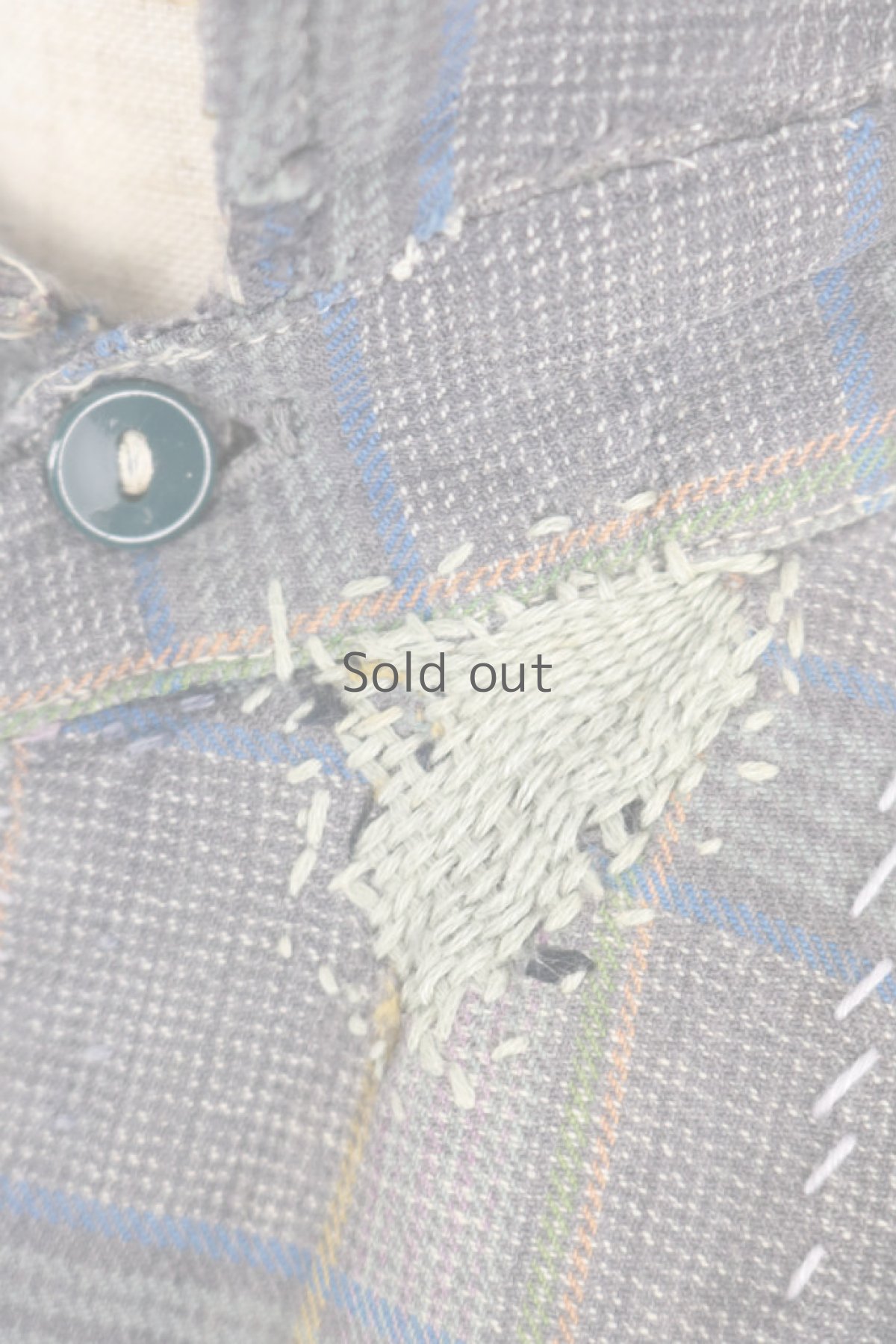 画像7: 【佐々木印】ビンテージリメイク　パッチワークネルプルオーバーシャツ（グレーチェック） (7)