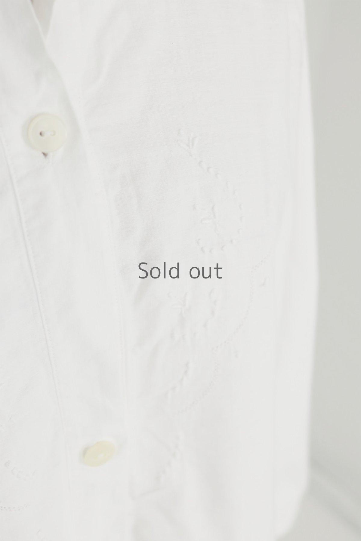 画像4: 【フランス】アンティークコットン　長袖　シャツワンピース（白） (4)