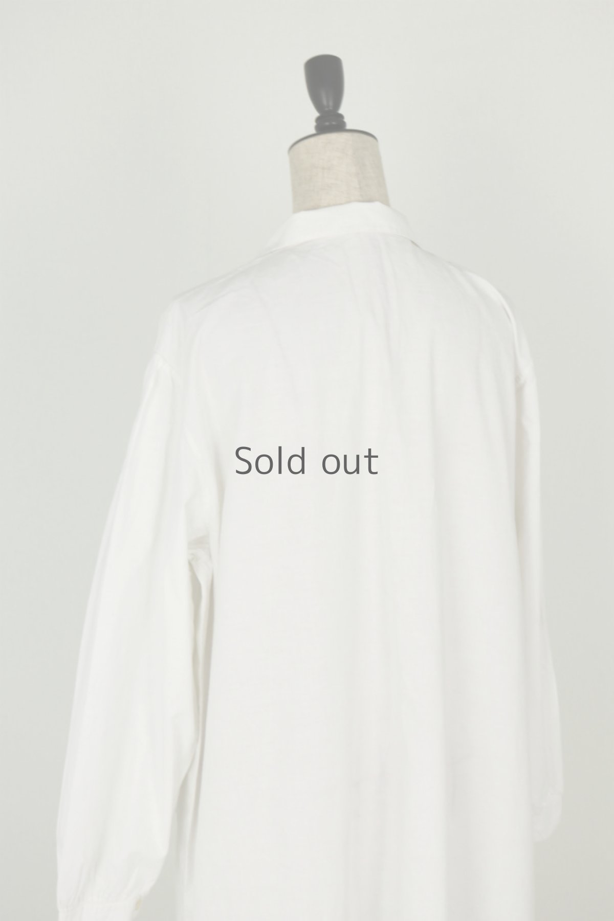 画像8: 【フランス】アンティークコットン　長袖　シャツワンピース（白） (8)