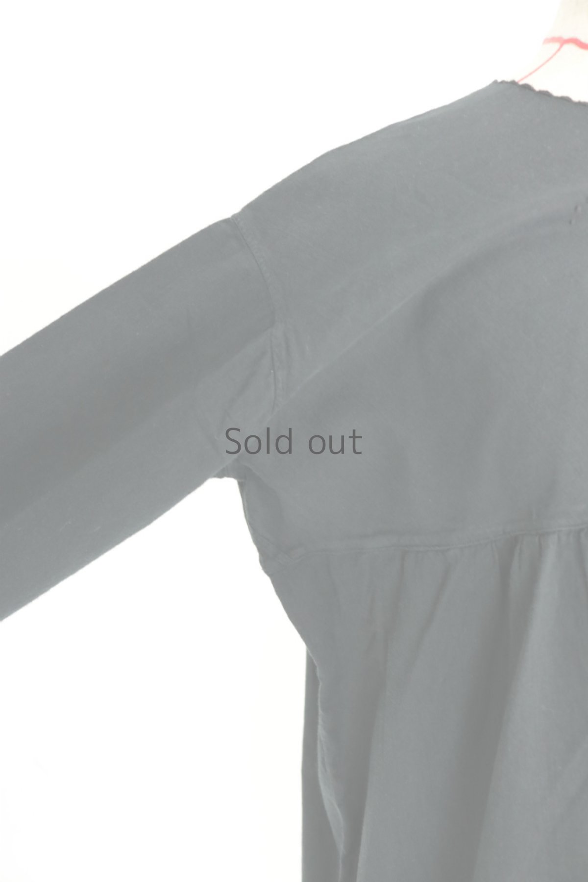 画像5: 【フランス】アンティークコットン×染め　長袖　ロングワンピース（黒） (5)