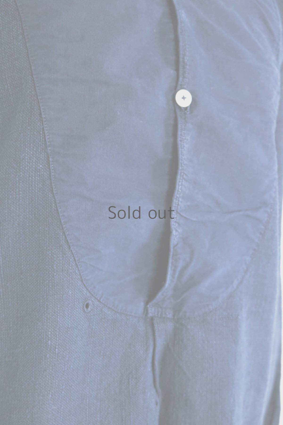 画像4: 【フランス】２０世紀初頭のアンティークリネン×染め　スモックロングシャツ（紺色） (4)