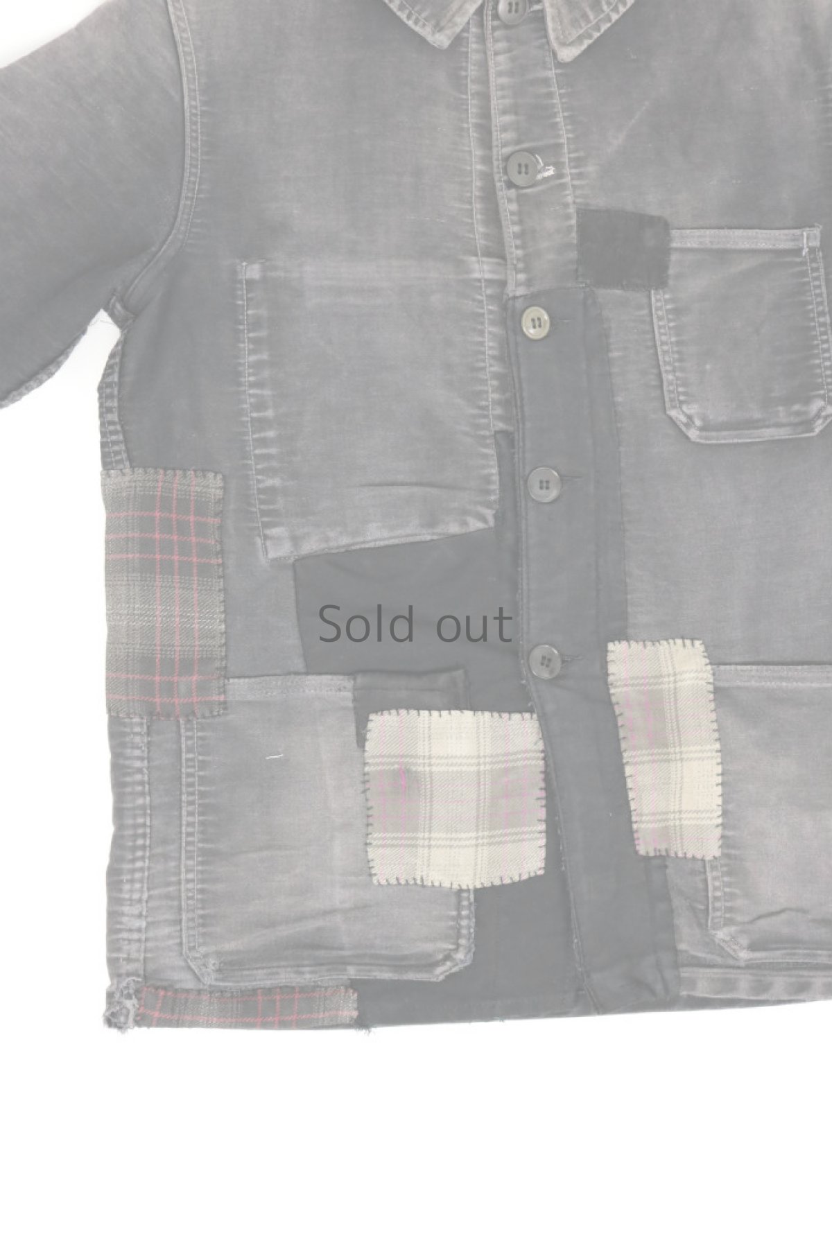 画像3: 【MITSUGU SASAKI】ビンテージリメイク　パッチワーク　黒モールスキンワークジャケット（SUPER DOLMEN） (3)