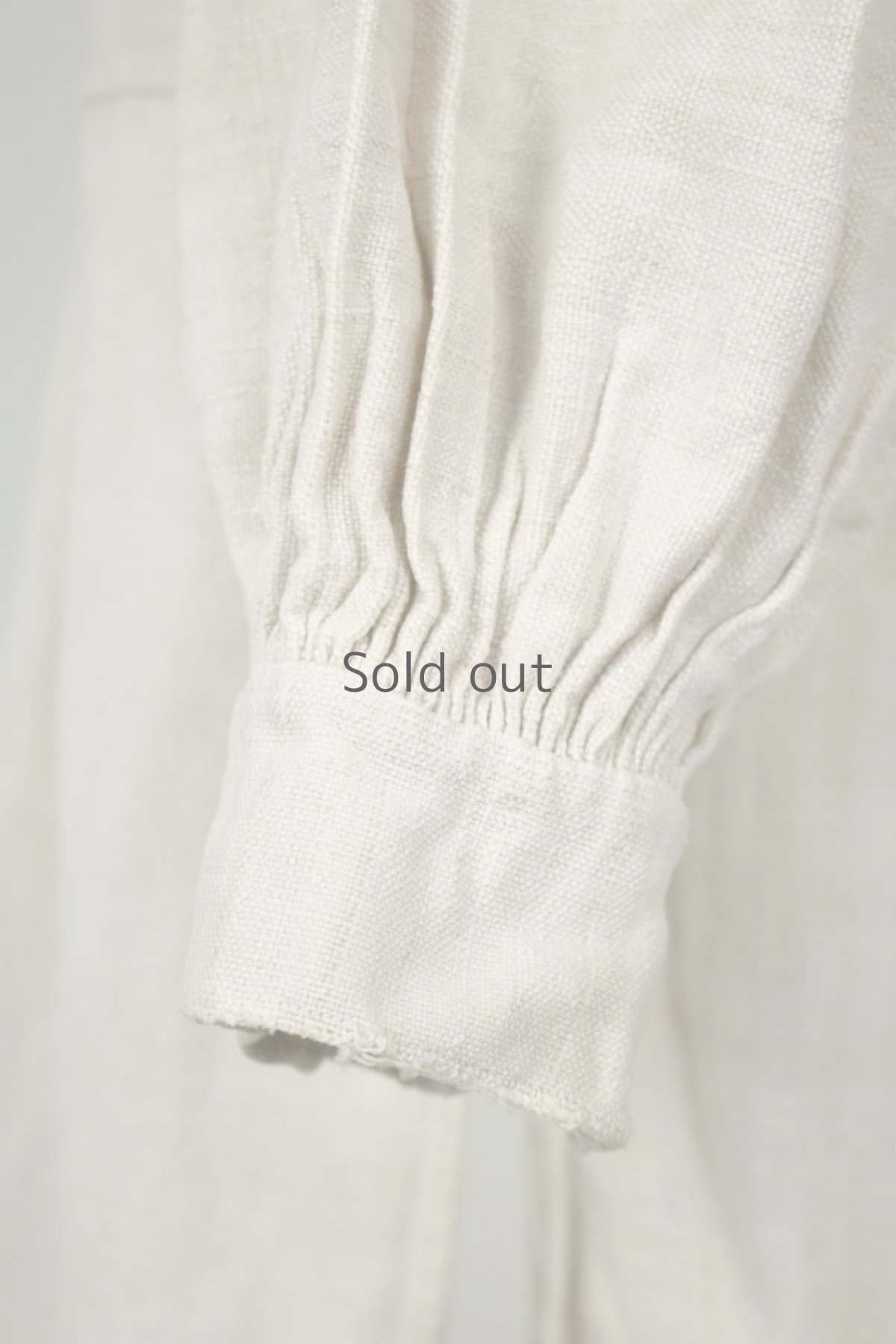 画像10: 【フランス】２０世紀初頭のアンティークリネン　スモックロングシャツ（白色/襟リペアあり） (10)