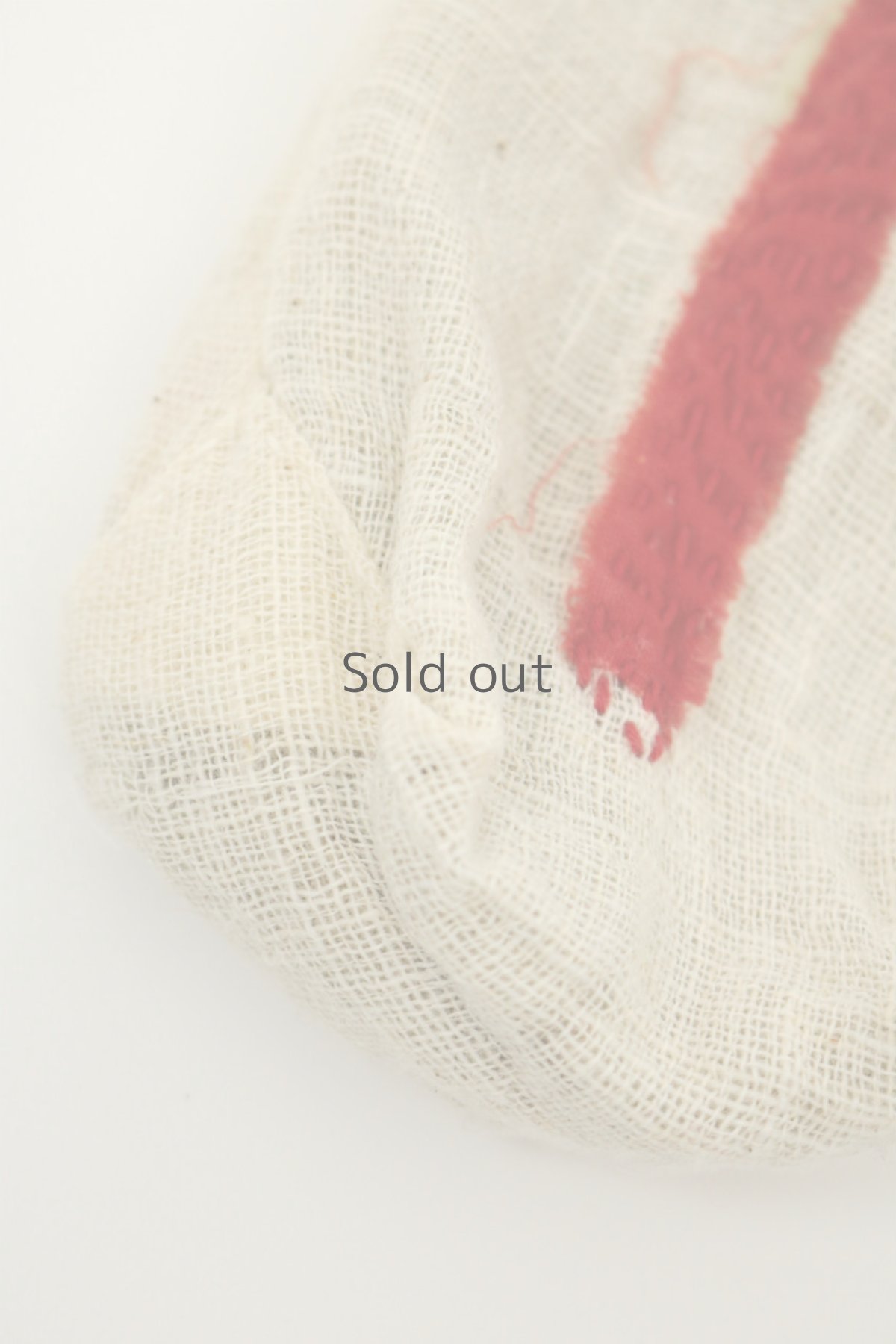 画像3: 【ササキチホ】生成り古布　細長　巾着（紅白ひも） (3)