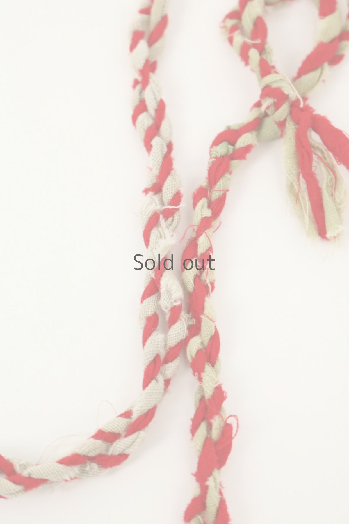 画像4: 【ササキチホ】生成り古布　細長　巾着（紅白ひも） (4)