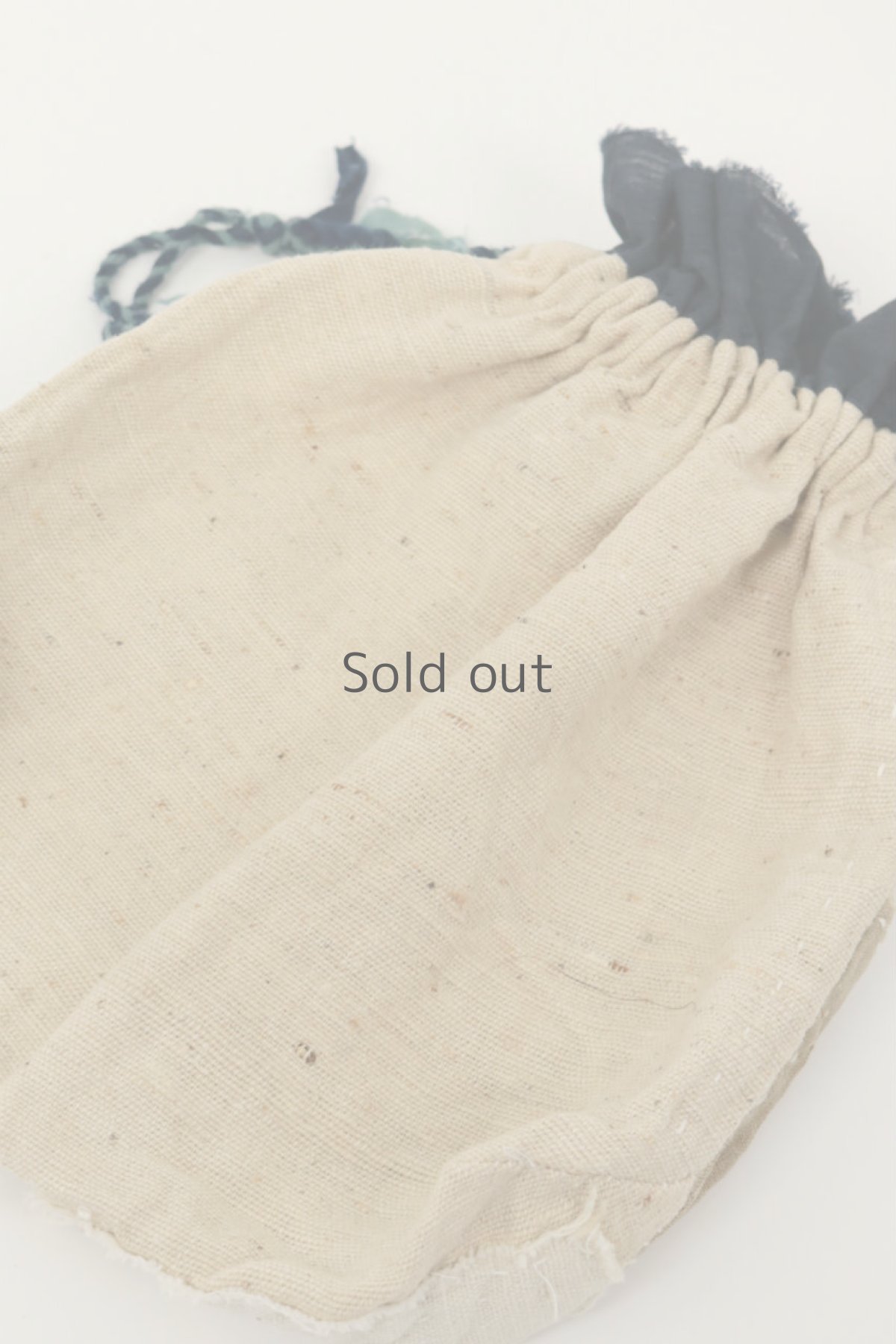 画像6: 【ササキチホ】生成り古布　フリルレースの巾着バッグ (6)