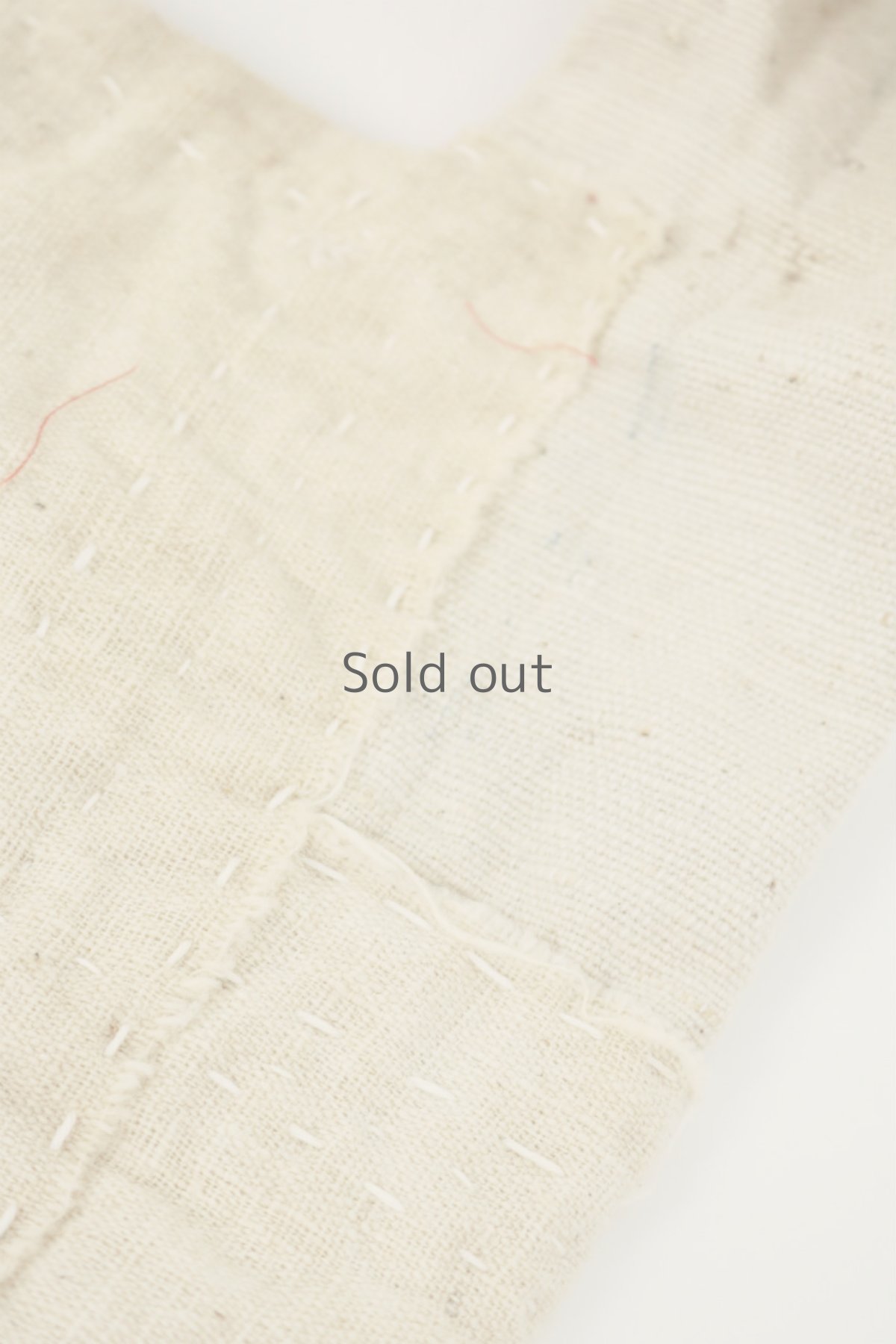 画像5: 【ササキチホ】生成り古布　四角模様　手提げ　小さめのバッグ（幅広） (5)