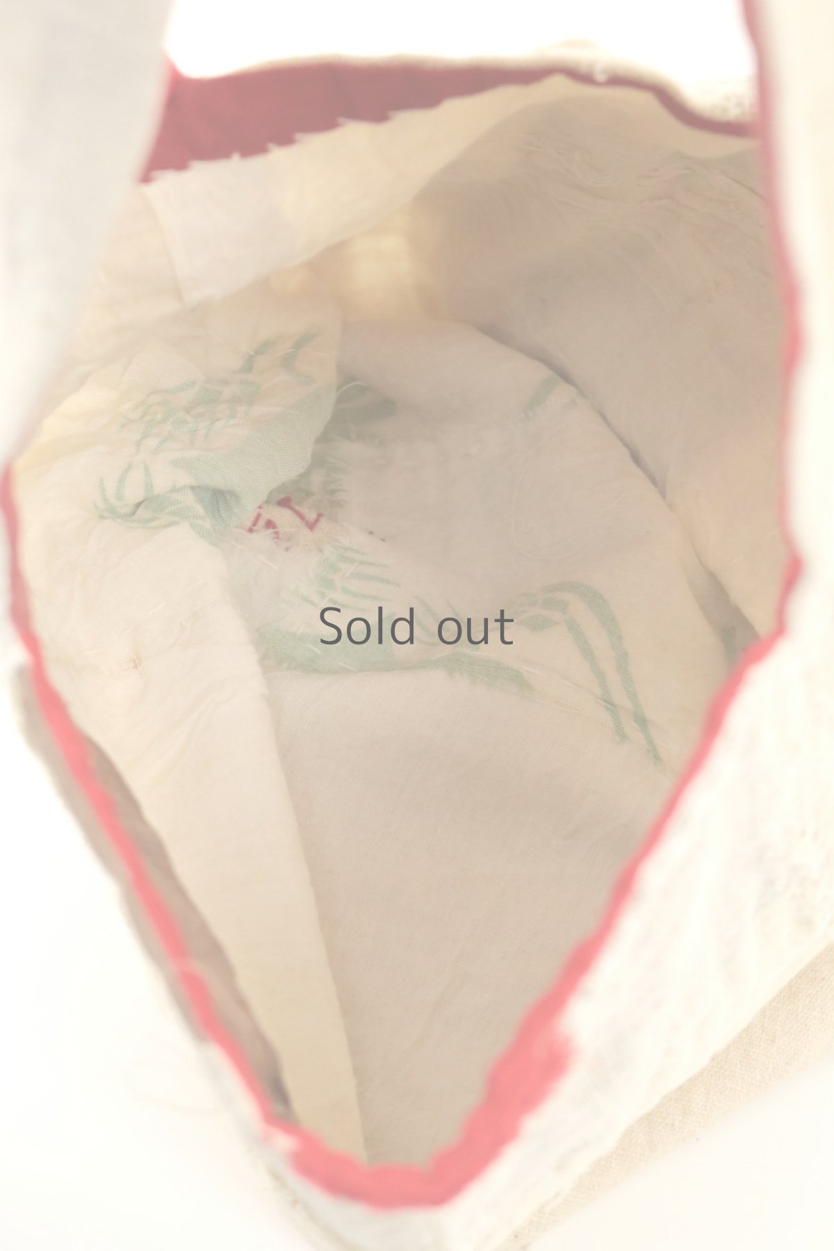 画像9: 【ササキチホ】生成り古布　四角模様　手提げ　小さめのバッグ（幅広） (9)