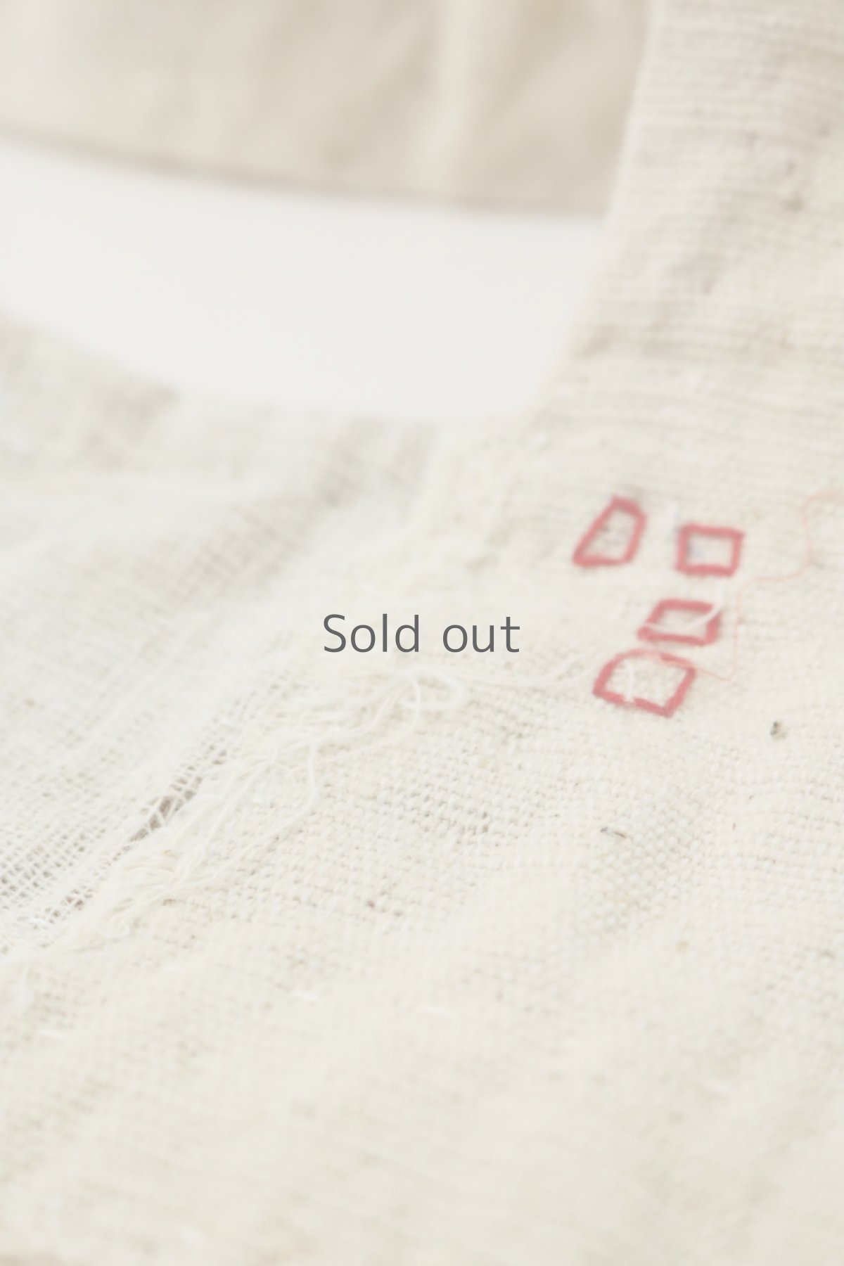 画像8: 【ササキチホ】生成り古布　四角模様　手提げ　小さめのバッグ（幅広） (8)