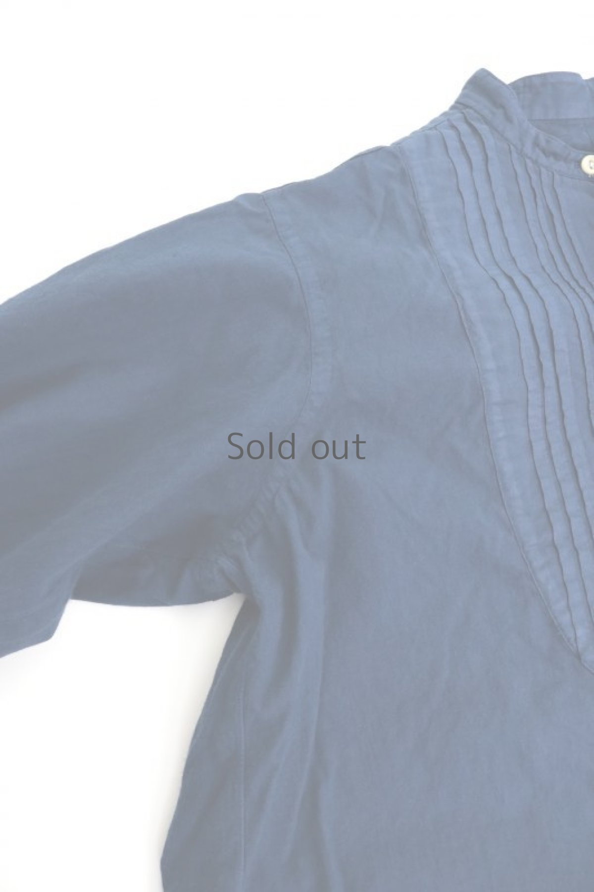 画像4: 【フランス】アンティークコットン　ロングシャツ（後染め/紺色）  (4)