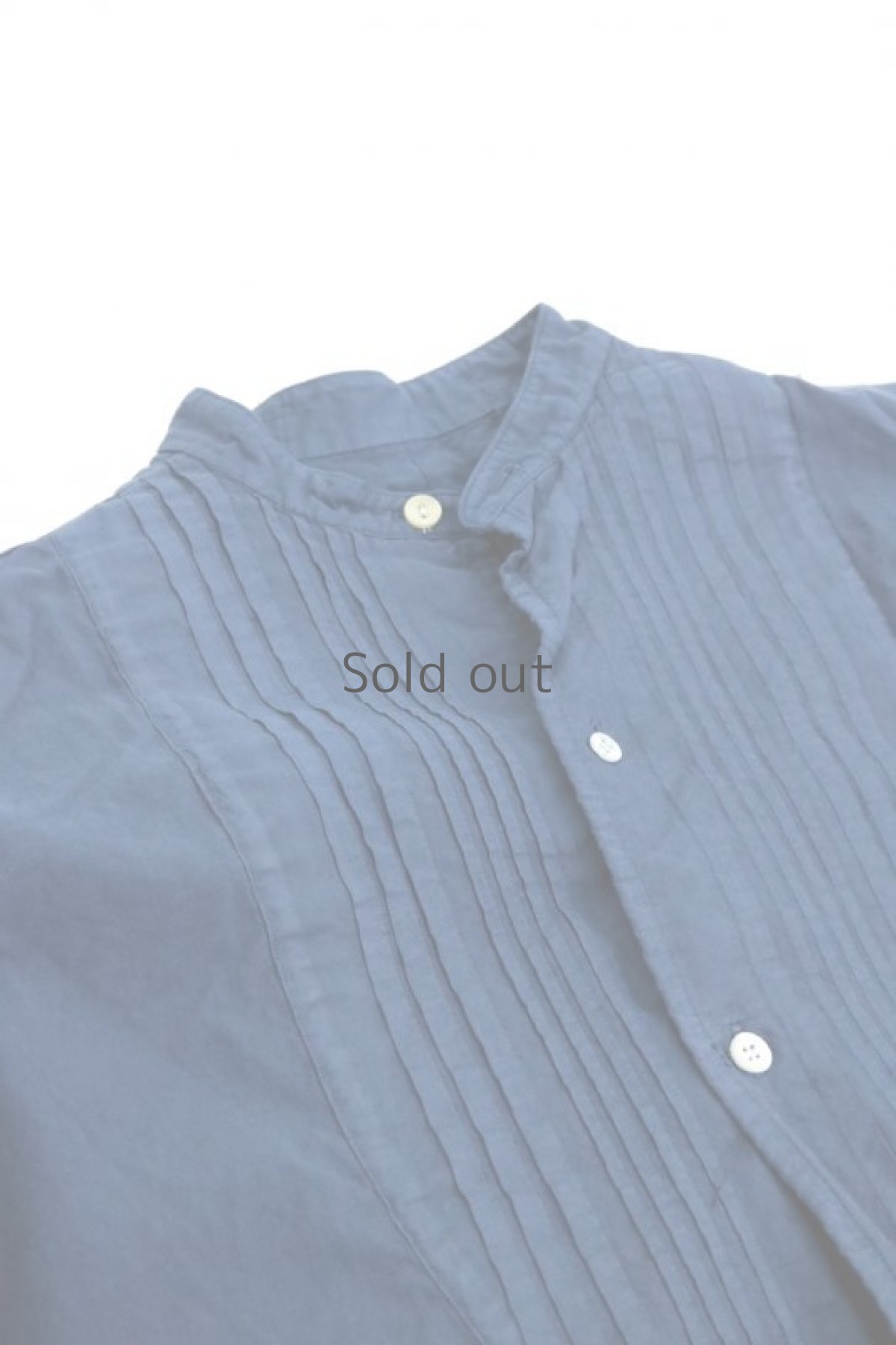 画像2: 【フランス】アンティークコットン　ロングシャツ（後染め/紺色）  (2)