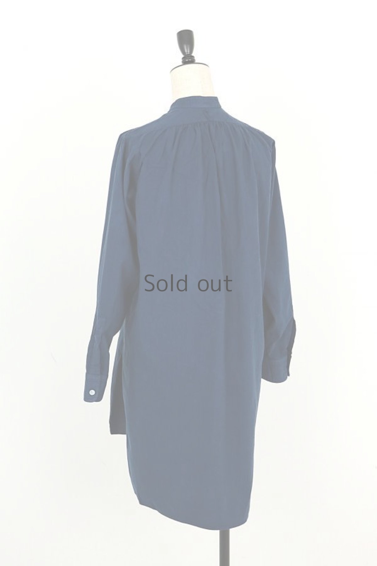 画像9: 【フランス】アンティークコットン　ロングシャツ（後染め/紺色）  (9)