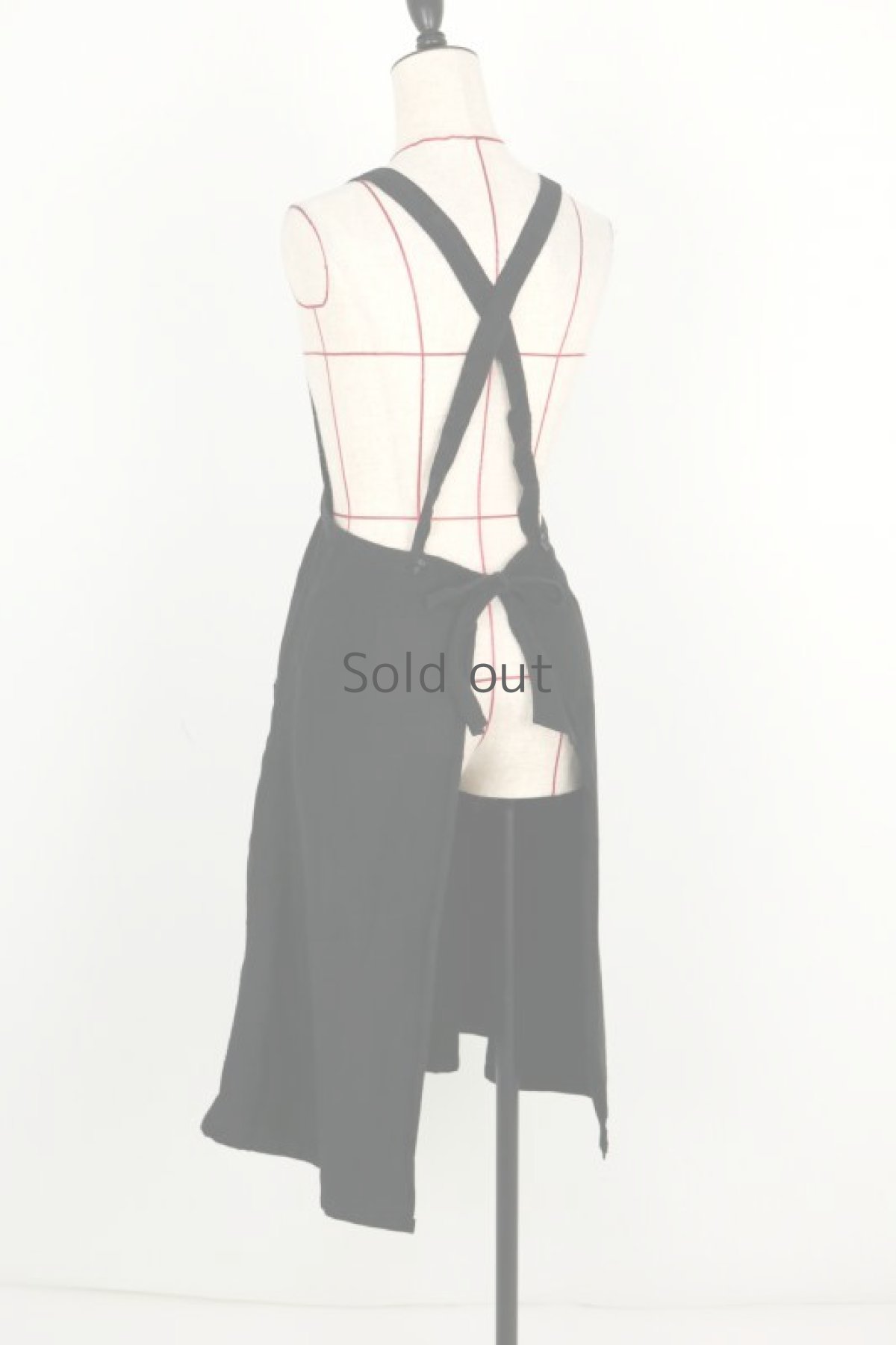 画像7: 【フランス】1930年代頃のブラックコットン　ワークエプロン (7)