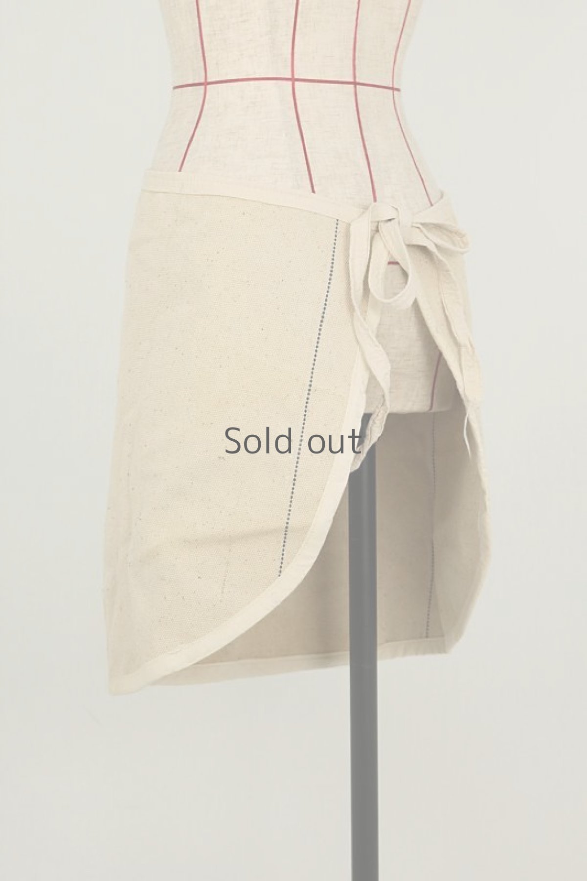 画像8: 【フランス】厚手のキャンバス地の前掛けエプロン（生成り） (8)