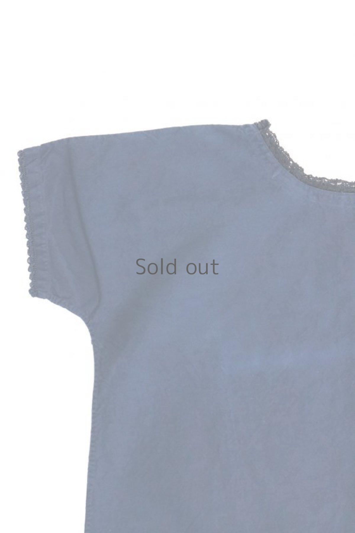 画像2: 【フランス】アンティークコットン 半袖　Uネックワンピース（後染め/紺色） (2)