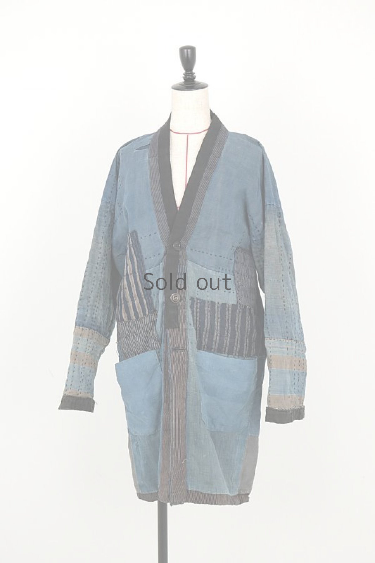 画像13: 【MITSUGU SASAKI】BORO古布　刺し子NORAGIコート (13)