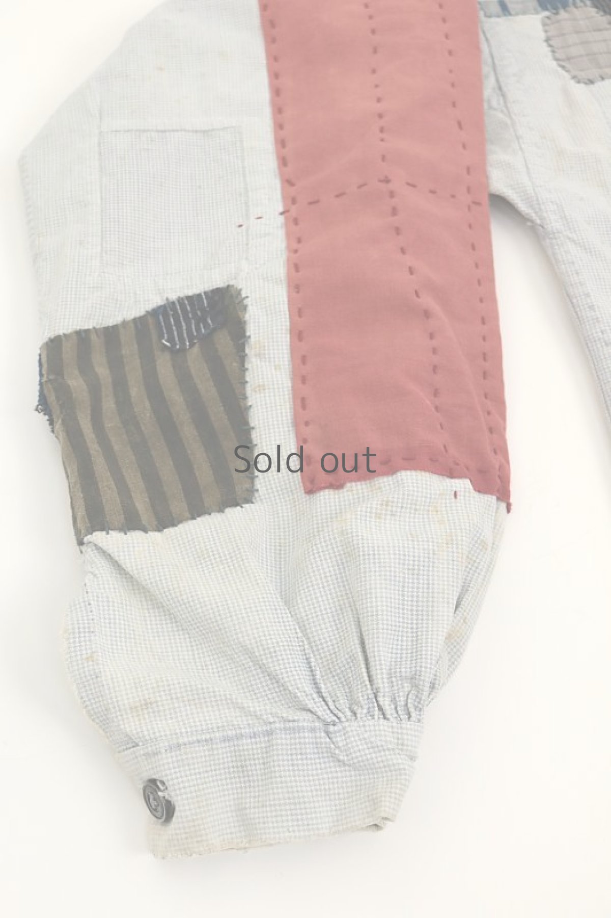 画像5: 【MITSUGU SASAKI】アンティーク ワーク×古布　肉屋のパッチワークシャツ（ブッチャー） (5)