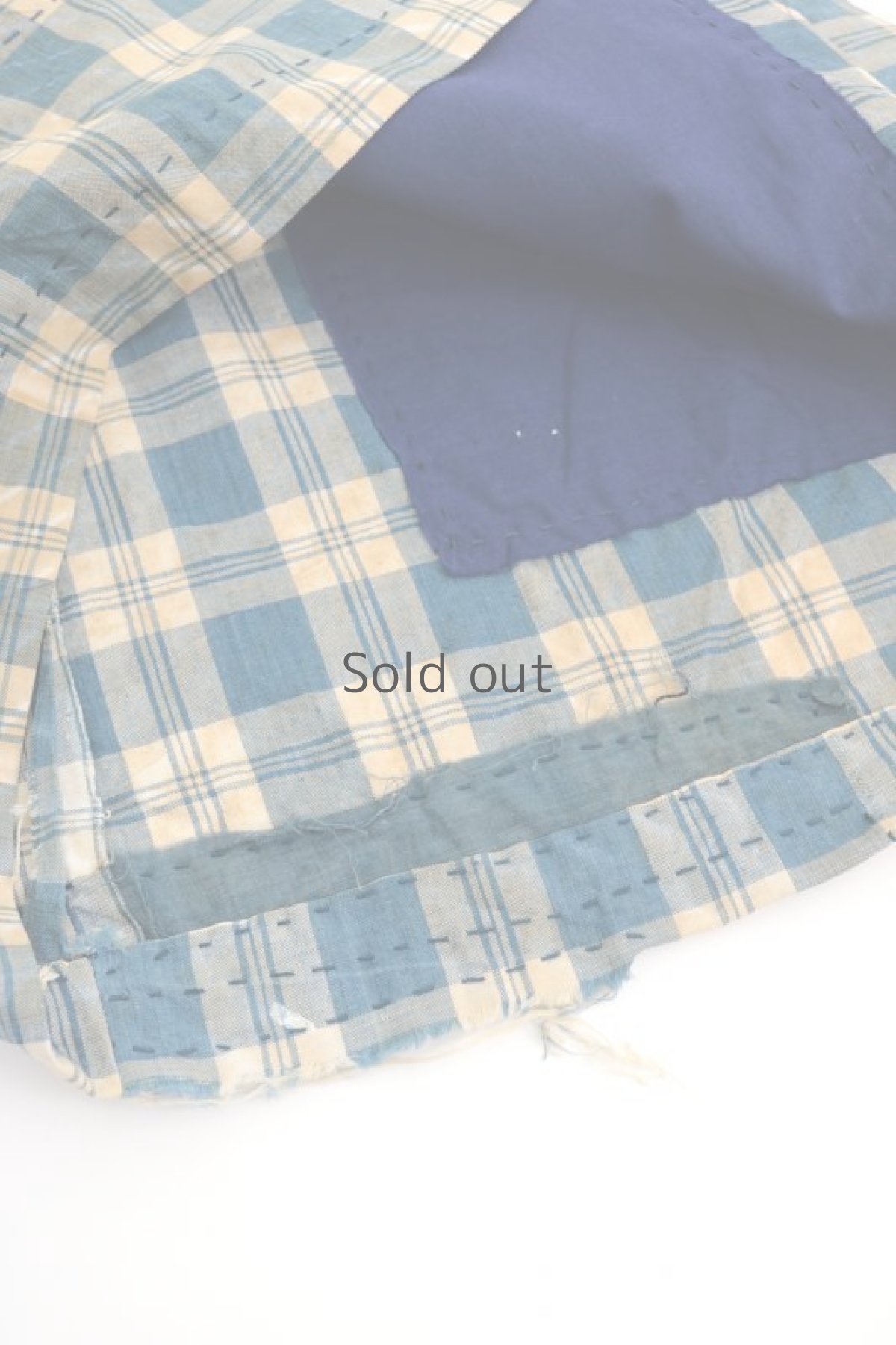 画像7: 【MITSUGU SASAKI】農婦シリーズ　フランスアンティーク 古布のチェックスカート (7)