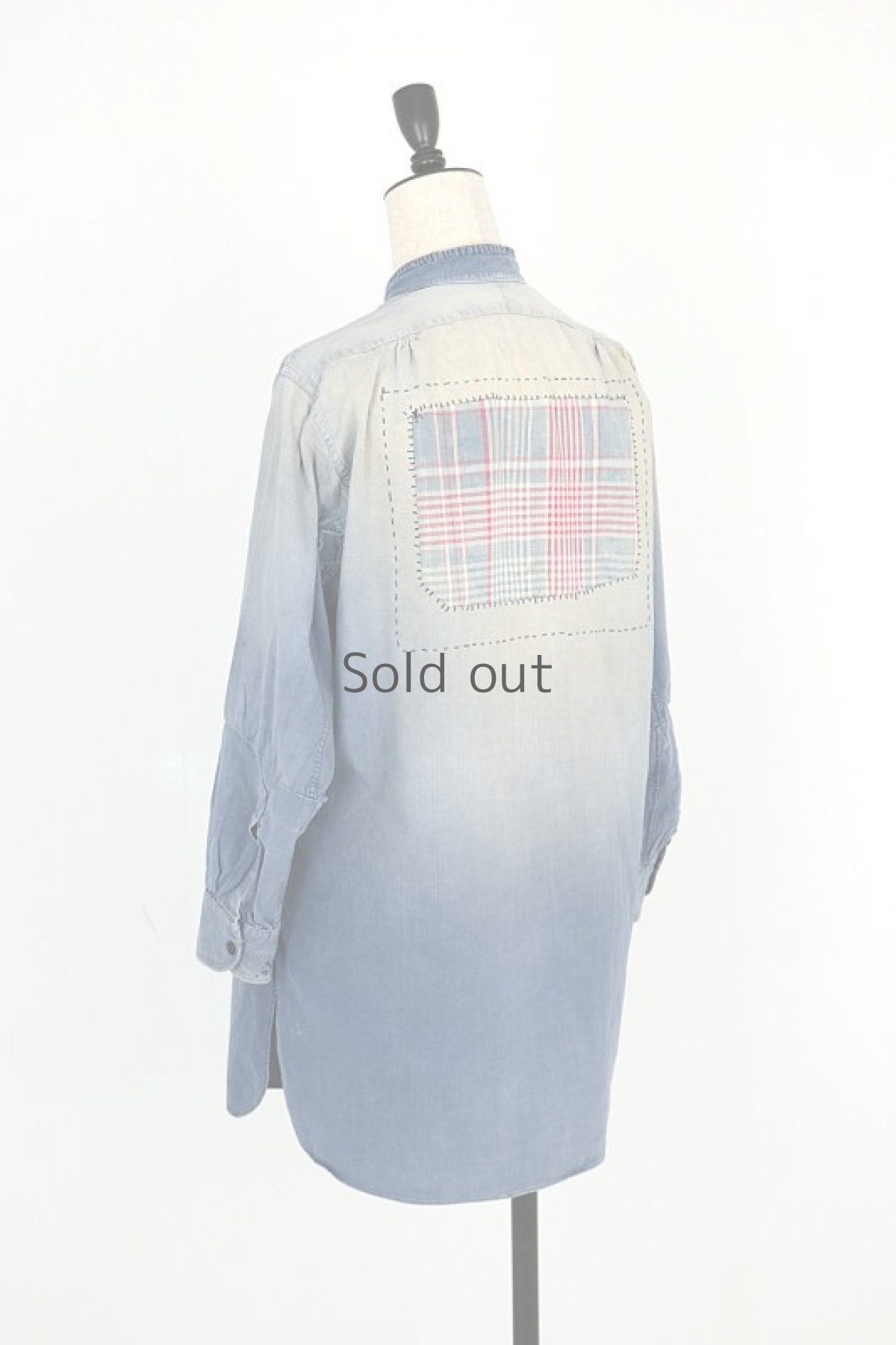 画像13: 【MITSUGU SASAKI】ビンテージリメイク　パッチワーク　フレンチワークシャツ  (13)