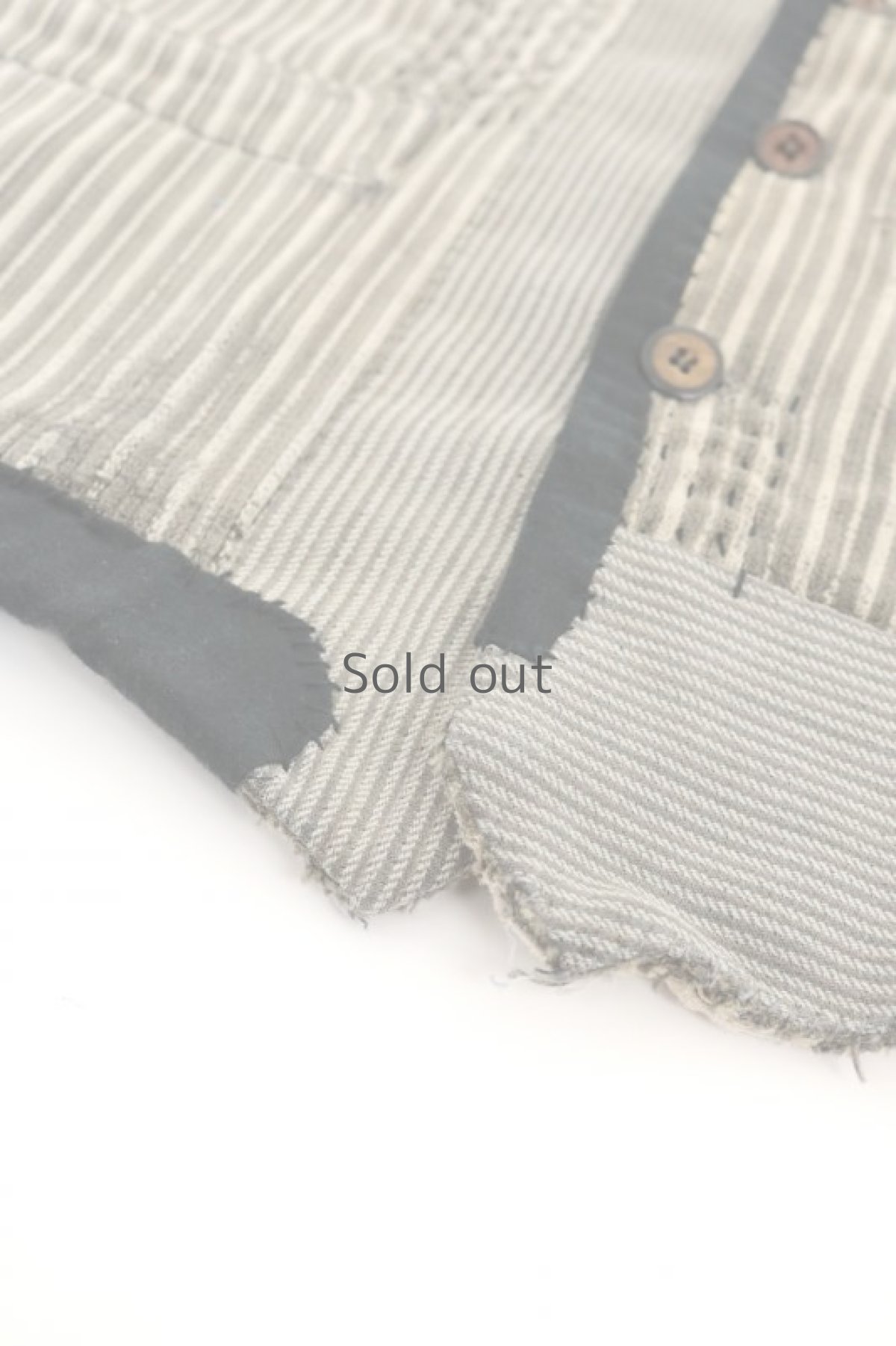 画像4: 【MITSUGU SASAKI】ビンテージリメイク　パッチワーク　ストライプワークベスト（ブラックグレー） (4)