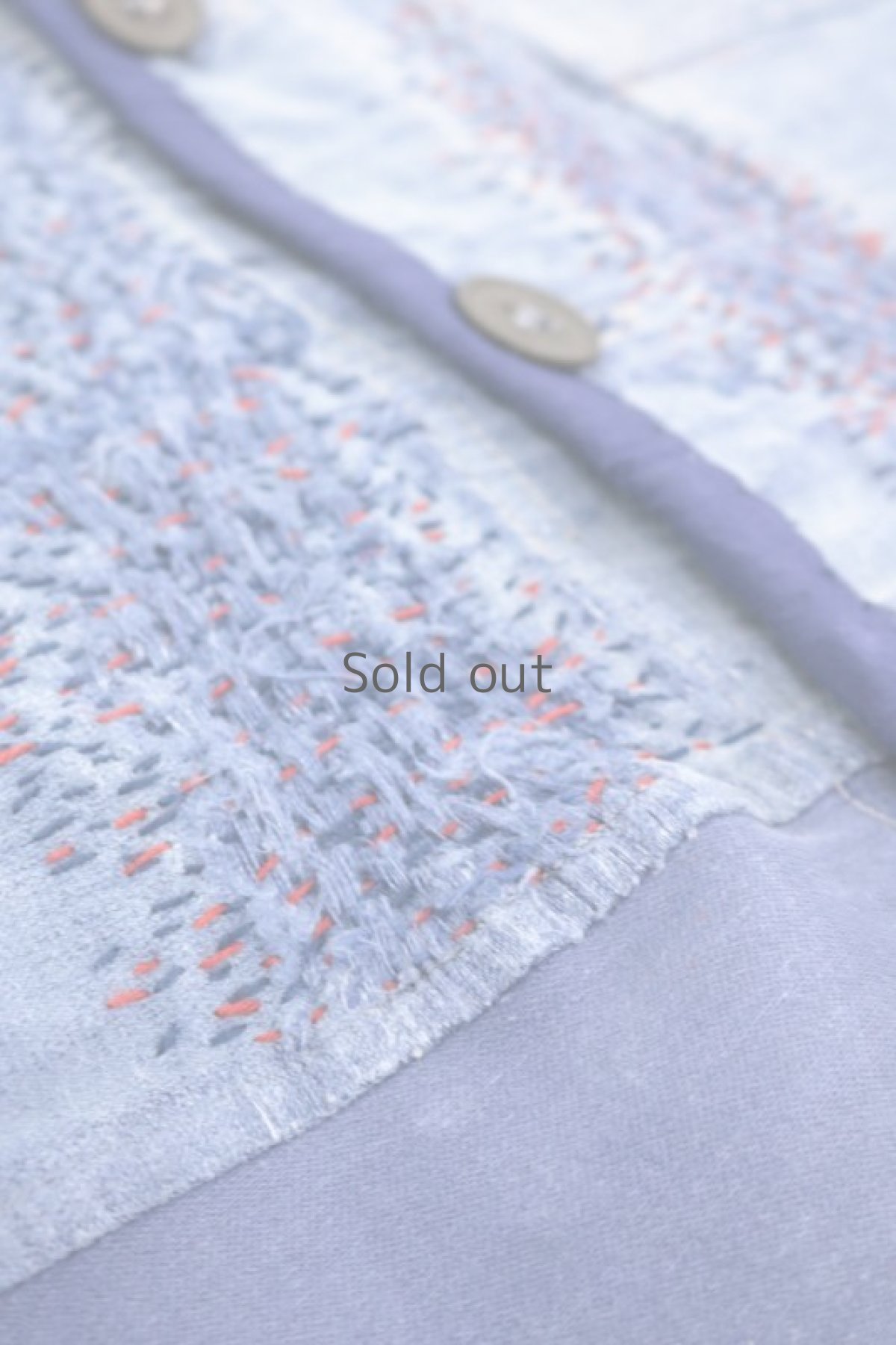 画像4: 【MITSUGU SASAKI】クレイジー刺し子　ブルーモールスキン ワークジャケット（LE MONT St MICHEL） (4)