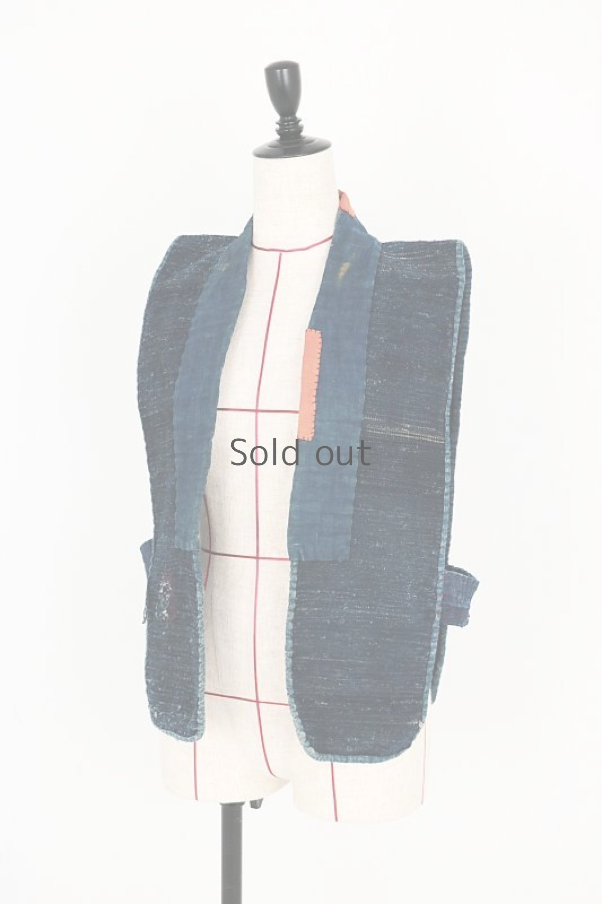 画像8: 【MITSUGU SASAKI】BOROリメイク　藍染裂織　フィッシャーマンズベスト (8)