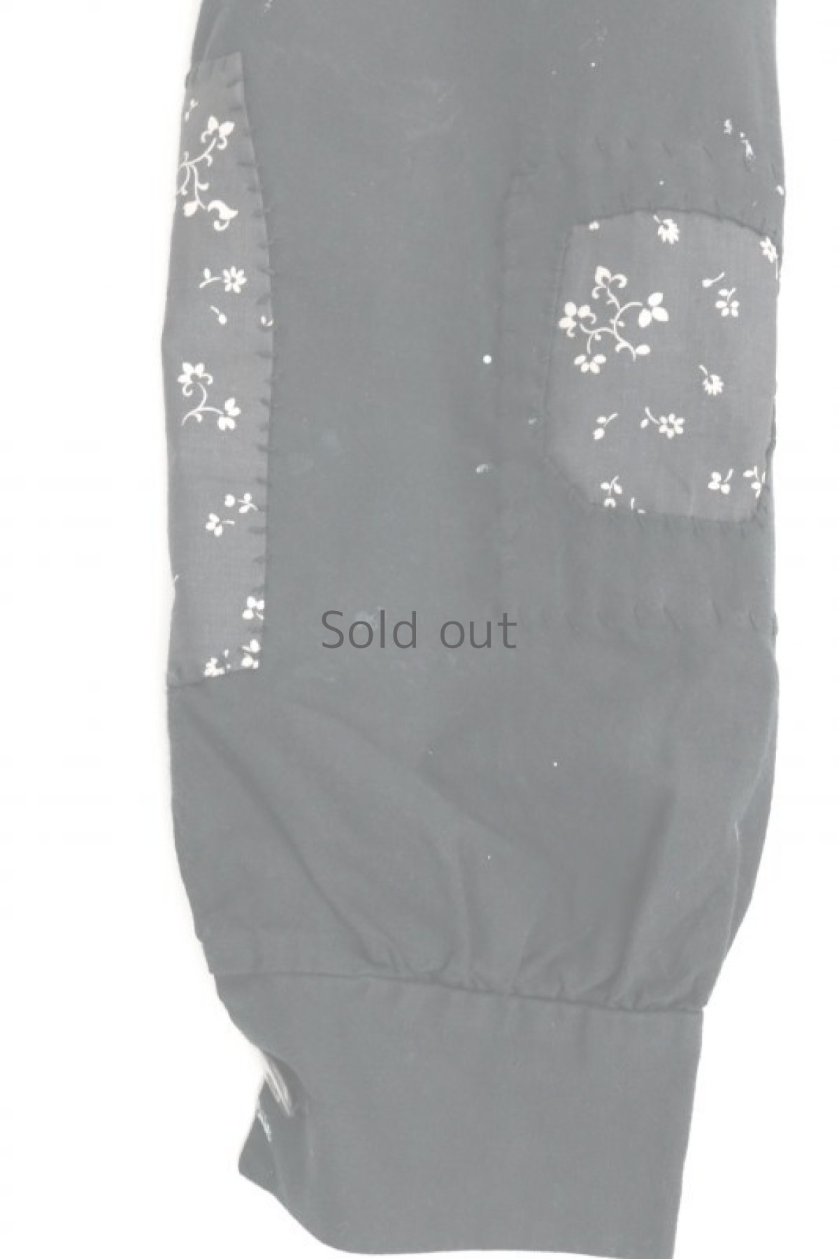 画像7: 【MITSUGU SASAKI】ビンテージリメイク　花柄パッチワーク　ナースワークドレス（黒後染め） (7)