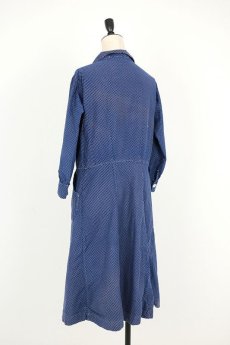 画像12: 【フランス】20世紀初頭　インディゴブルー柄のワークドレス (12)